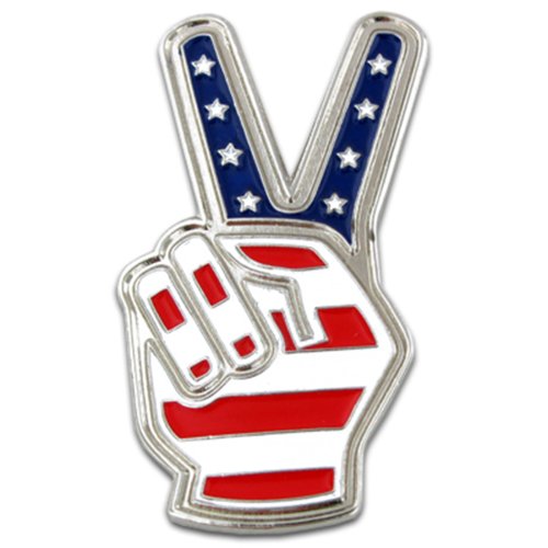 Fingers Peace Sign Nickel Plated