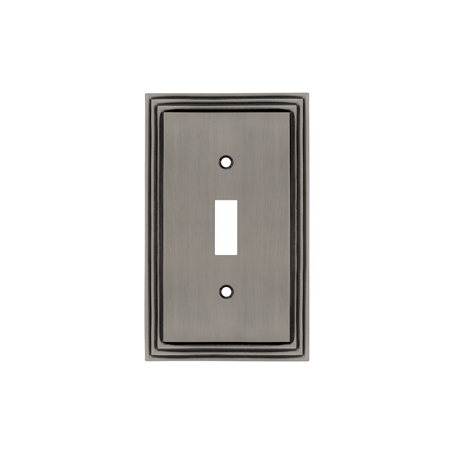 Antique Pewter Single Toggle Deco Switch Plate Cover - Vintage Style Electrical Outlet Cover for Home Decor & Renovation Projects
