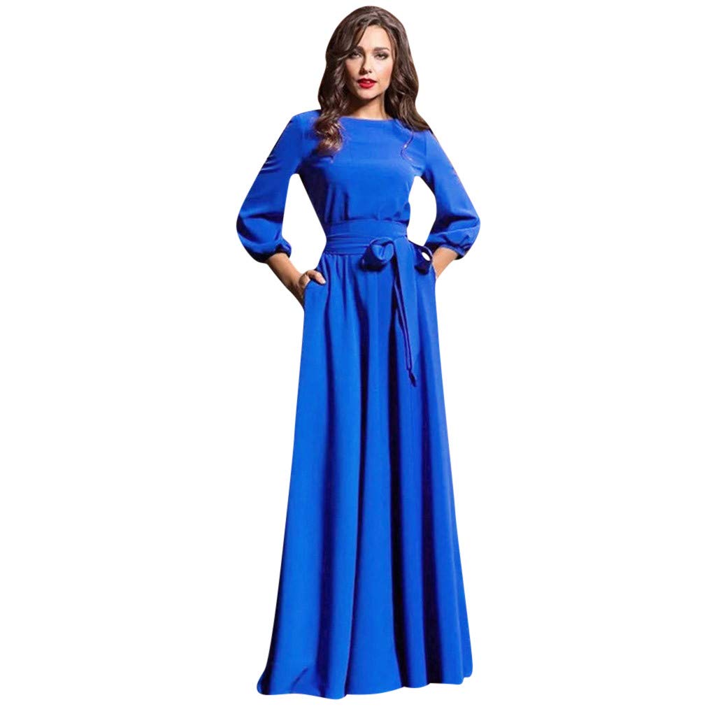Affordable Women's Summer Dresses Under $20 - Olive Green Wrap Romper with Lantern Sleeves & Belt | Casual Party Dress, Plus Size Cotton Long Dress (M, Blue) | Perfect for Beach Vacations, Date Nights & Summer Outings