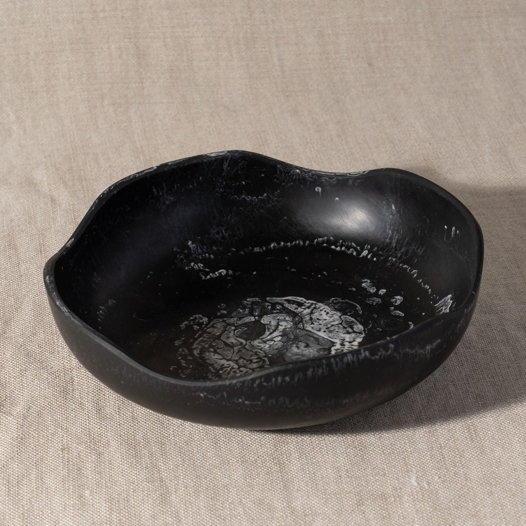 Premium Flow Resin Salad Bowl - Ash Black | Eco-Friendly & Durable Kitchenware for Serving, Entertaining & Healthy Dining
