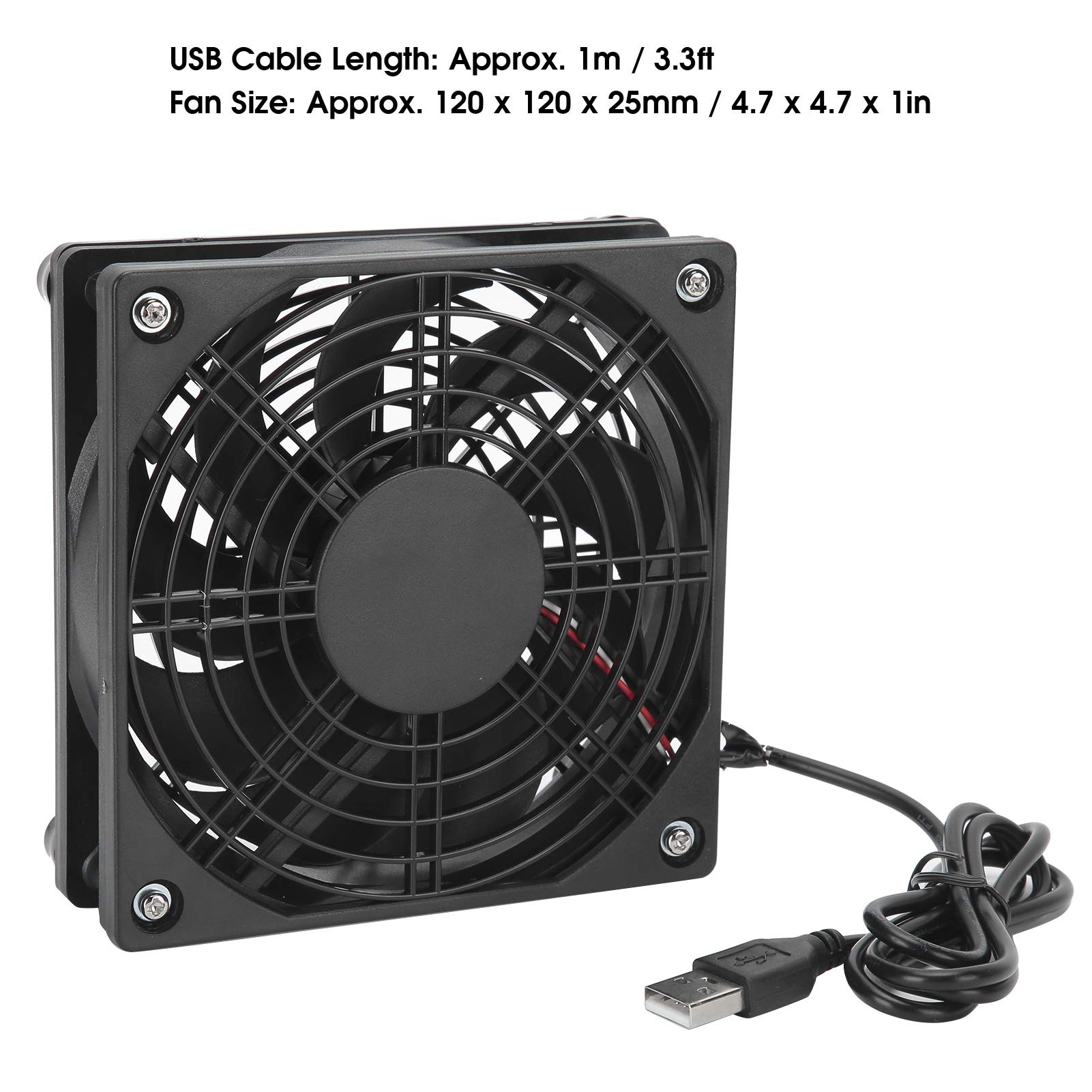 Lazmin112 2-Pack 120mm USB Computer Case Fan - Ultra Quiet 5V PC Cooling Fan for Desktop PCs | Perfect for Gaming Rigs, Workstations & Home Office Setups