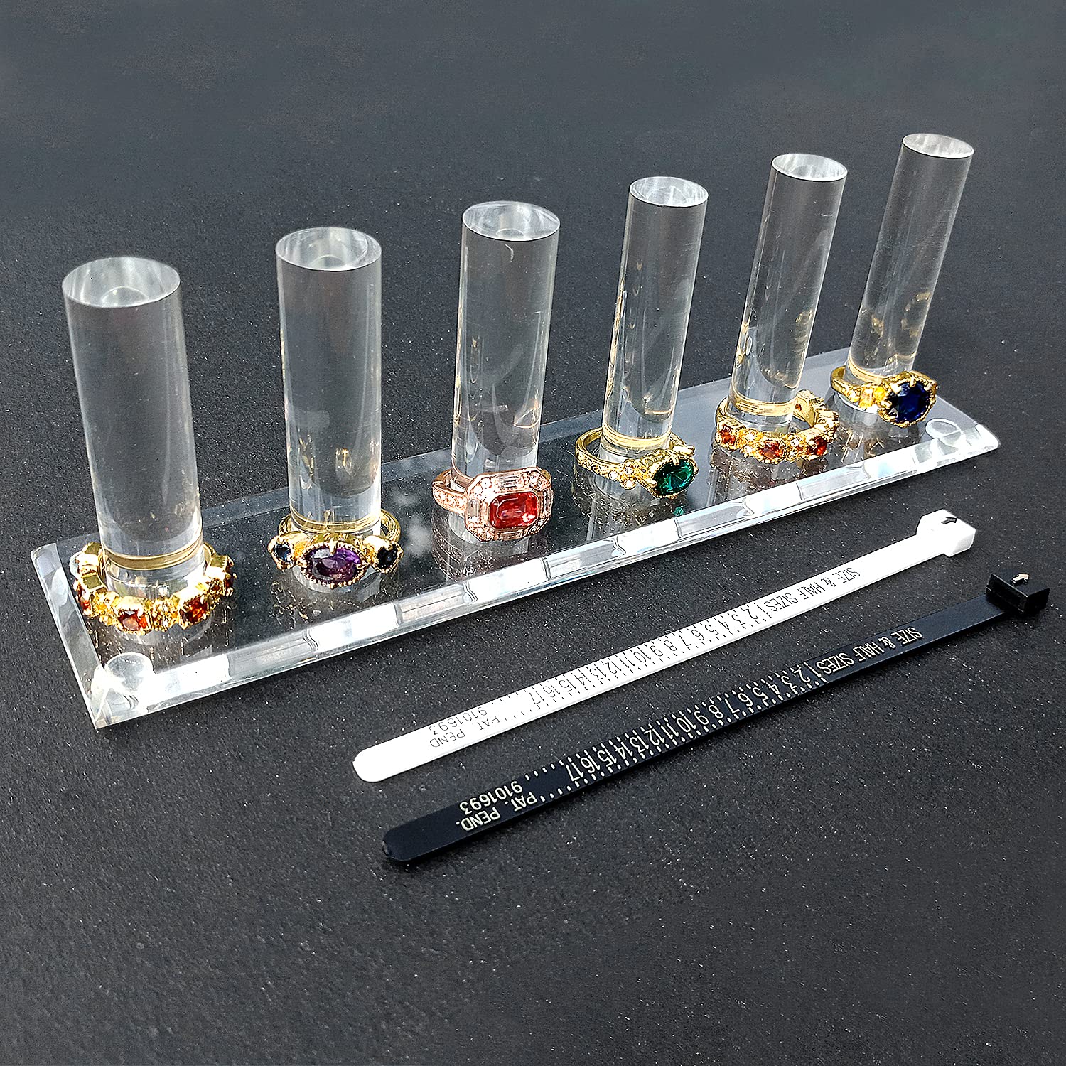 1PC Clear Acrylic Ring Holder Stand - Jewelry Organizer for Wedding Rings, Engagement Rings & Fashion Rings - Elegant Display for Women & Girls Bedroom, Dresser, Vanity or Jewelry Store