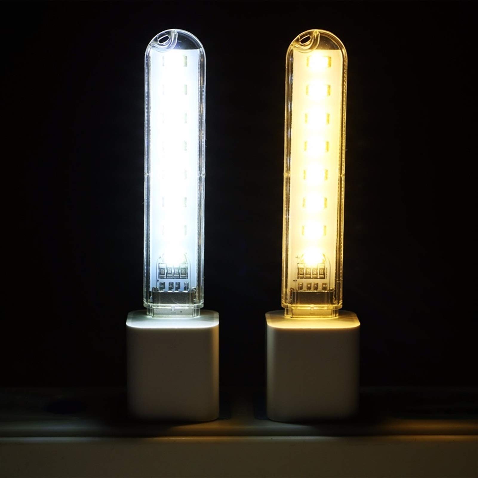 Mini LED USB Keychain Light - 8 LED 5730 SMD, Cool White, 2-Pack - Perfect for Laptop, Emergency Lighting, Home Decor & Night Reading
