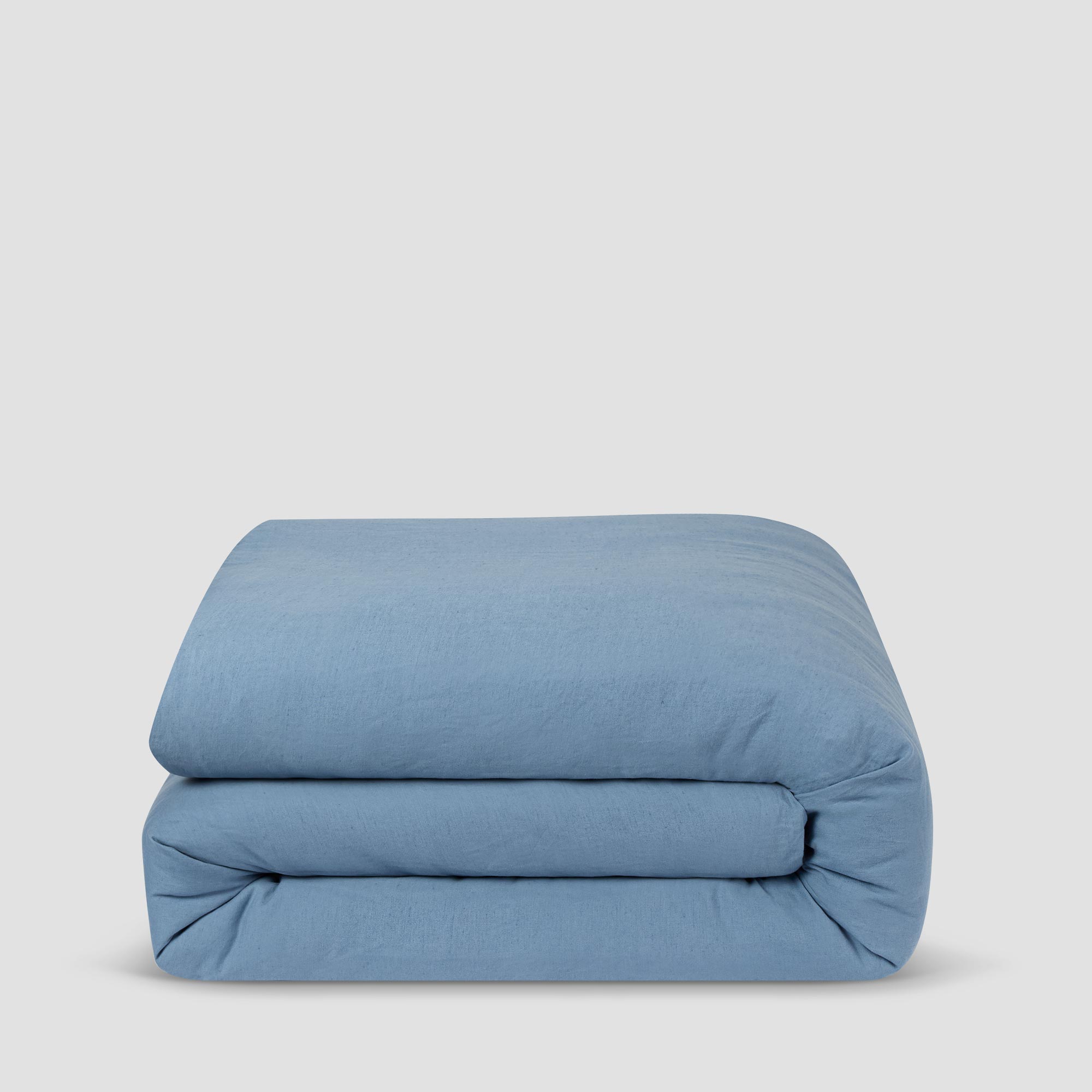 Premium Dusk Blue Linen Blend Duvet Cover Set - Soft Breathable Bedding for All Seasons - Perfect for Master Bedroom, Guest Room & Vacation Homes
