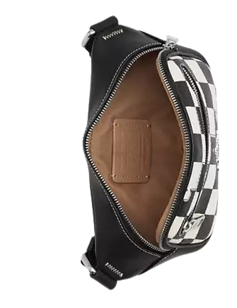 Coach Elias Mini Belt Bag with Checkerboard Print - Stylish Crossbody Bag for Women | Perfect for Travel, Shopping & Everyday Use