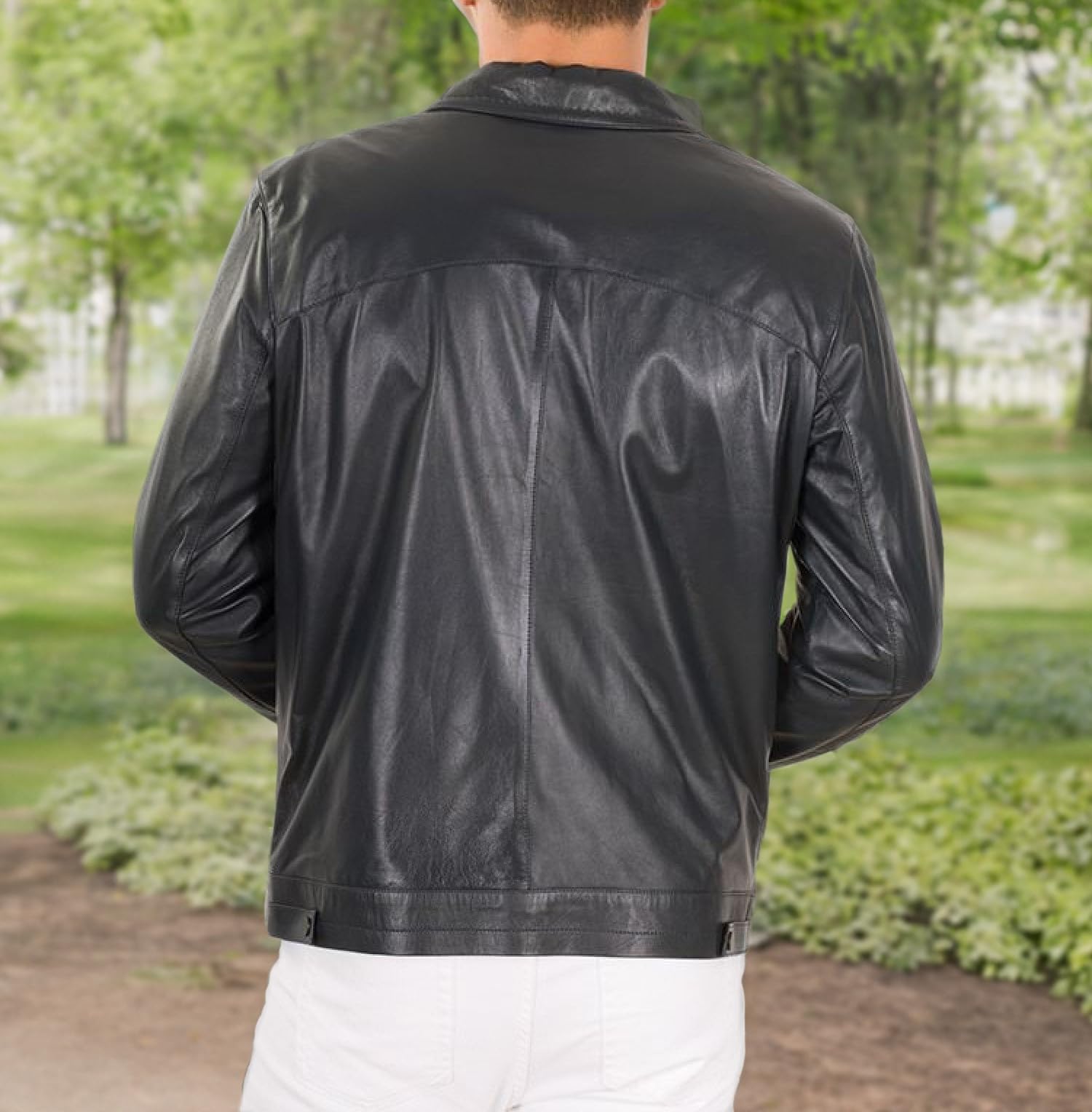 Men's Black Lambskin Leather Biker Jacket - Premium Motorcycle Jacket for Men | Stylish Outerwear for Riding, Casual Wear & Night Out