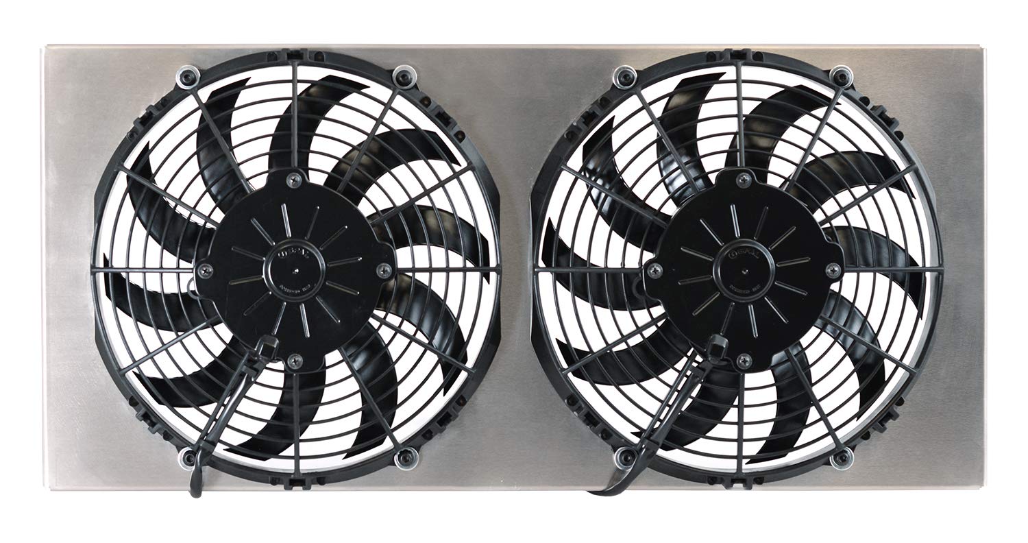 Derale 16812 High Performance Dual Electric Radiator Cooling Fan - Perfect for Jeep Wrangler, Chevy Silverado & Ford F-150 Off-Road & Towing Applications