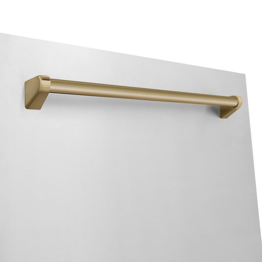 ZLINE Autograph Edition 36-inch Stainless Steel Dual Fuel Range Kitchen Package with Range Hood, Dishwasher & Refrigerator - Champagne Bronze Accents (4AKPR RARHDWM36 CB) | Premium Kitchen Appliances for Modern Homes & Professional Chefs