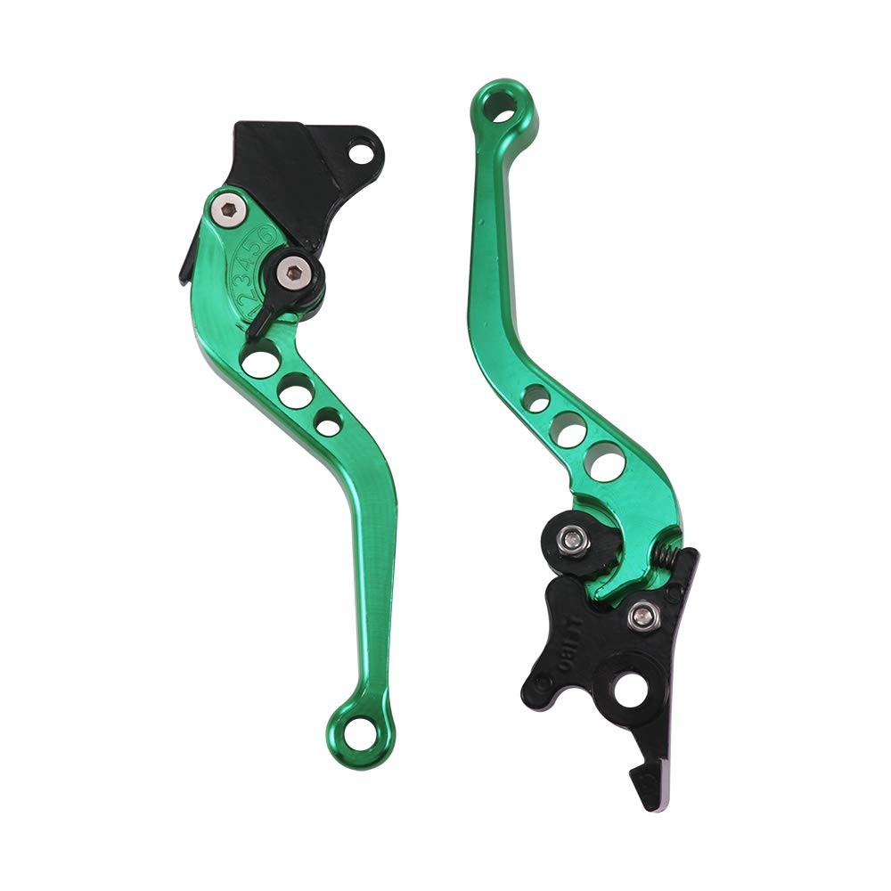 2pcs CNC Alloy Motorcycle Brake & Clutch Levers - Green for Custom Bikes