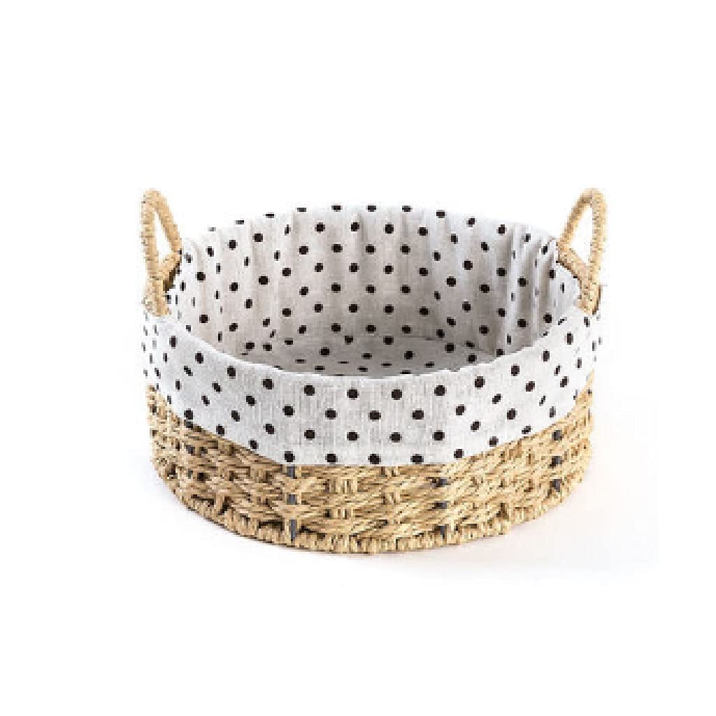 WSZJJ Woven Rattan Storage Basket - Desktop Organizer for Cosmetics, Snacks, Office & Living Room Decor - Khaki Home Storage Box | Perfect for Bathroom, Bedroom, and Gift Giving