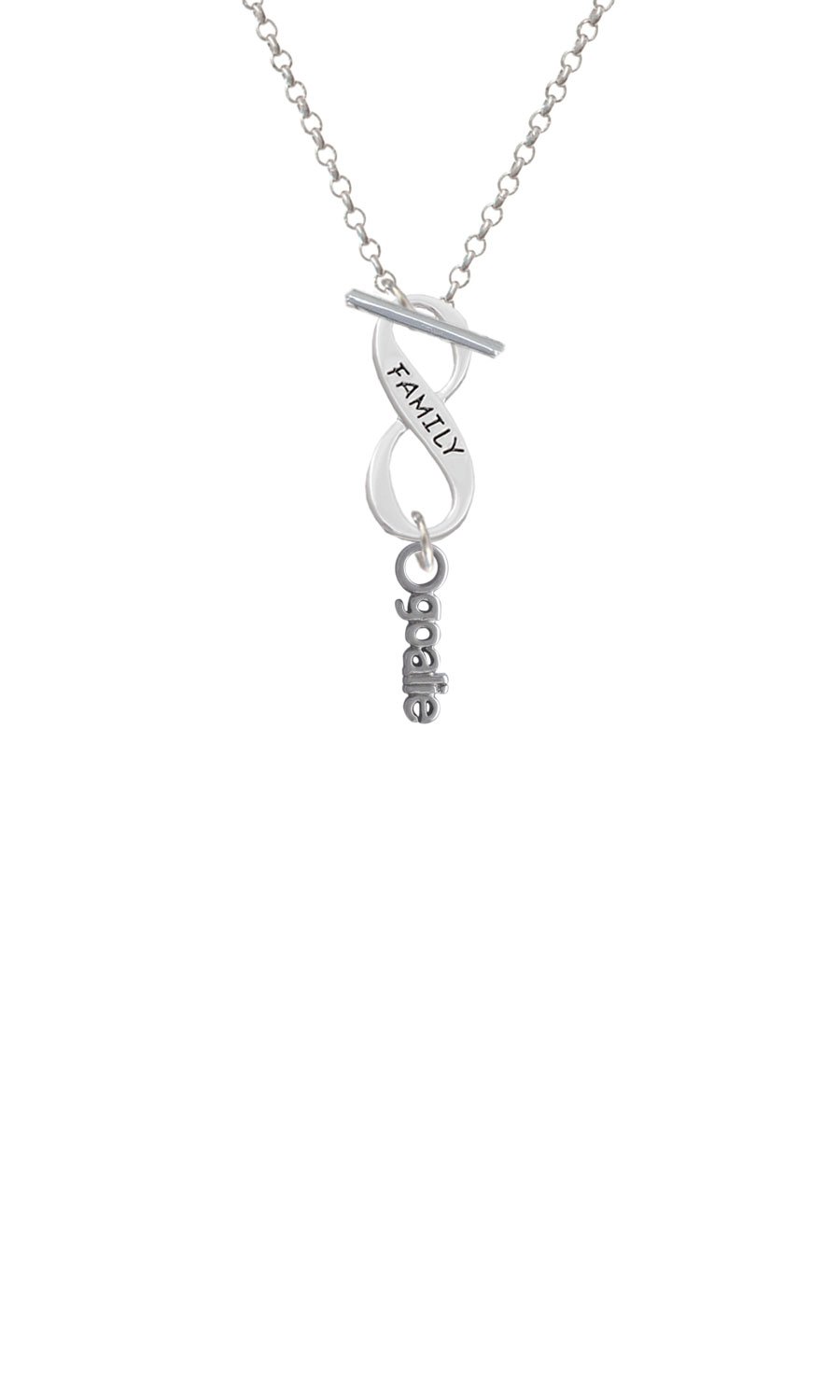 Cheer Bunny Silvertone Goalie Family Infinity Toggle Chain Necklace - Perfect Gift for Sports Lovers, Family Bonding & Everyday Wear