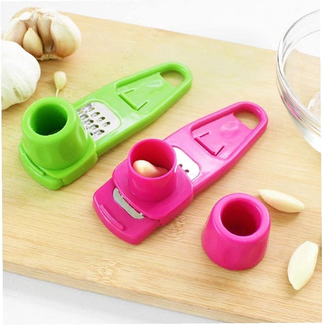 Premium Garlic Press & Ginger Grinder - Multifunctional Kitchen Tool for Chopping, Mincing & Grinding - Ergonomic Design (Random Color) - Perfect for Cooking, Meal Prep & Gourmet Dishes