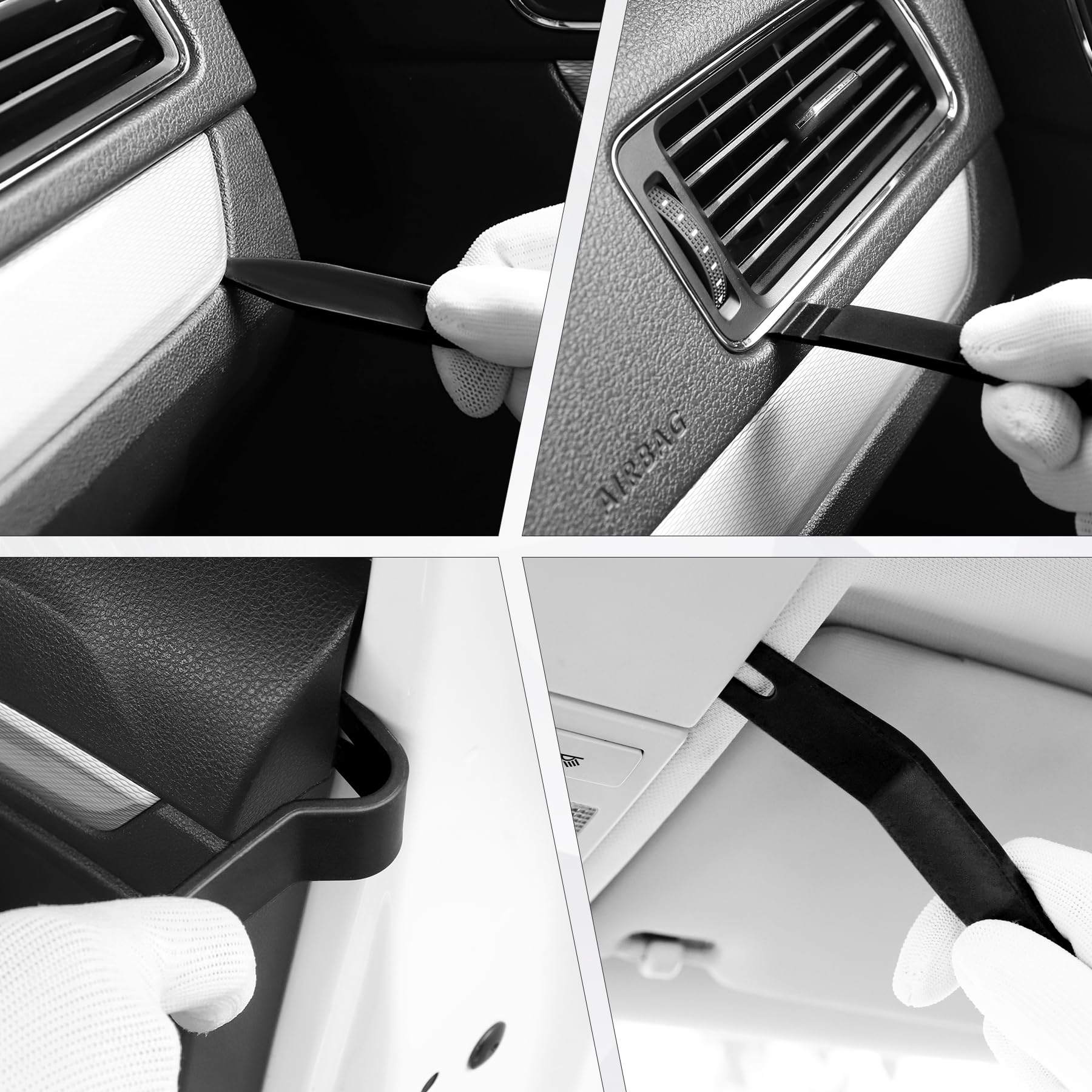 LivTee 5-Piece Auto Trim Removal Tool Kit - No Scratch Plastic Pry Tools for Car Interior Panel & Clip Fastener Removal - Dash Radio Audio Installation Set (Black) | Perfect for DIY Car Repairs & Professional Auto Detailing