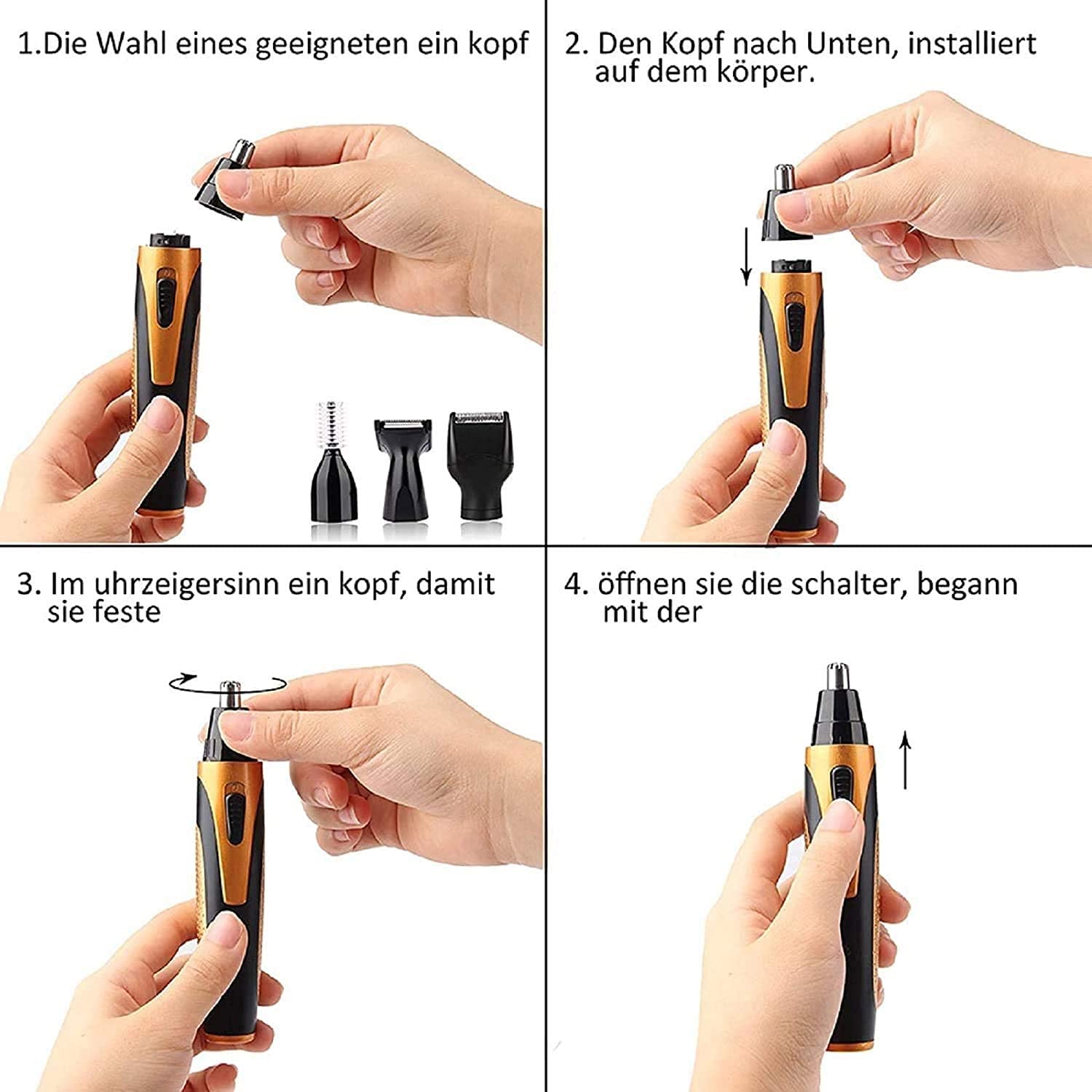 KouRy Professional Painless Electric Nose Hair Trimmer for Men & Women - Waterproof Dual Edge Blades, Cordless Ear & Nose Grooming Kit - Perfect for Travel, Home Use, and Personal Grooming