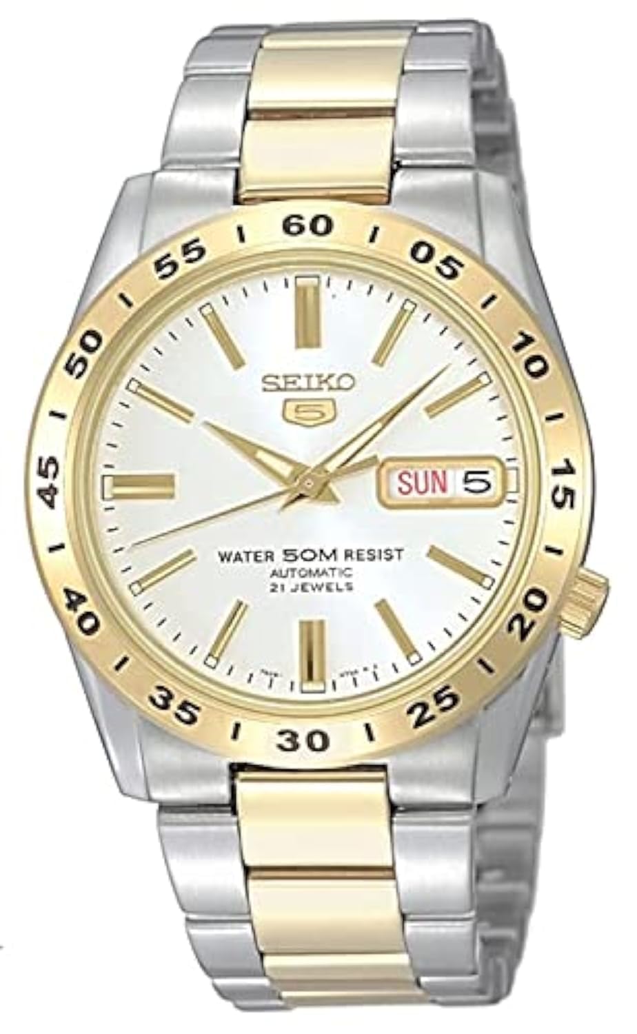 Seiko 5 Automatic Men's Watch - Stainless Steel Case & Bracelet - Water Resistant - Day/Date Display - Perfect for Business, Casual Wear & Everyday Use