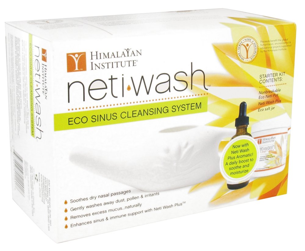 Himalayan Institute Eco Neti Pot Starter Kit - All-Natural Nasal Cleansing System for Sinus Relief & Allergy Care - Perfect for Yoga, Meditation & Holistic Wellness Routines