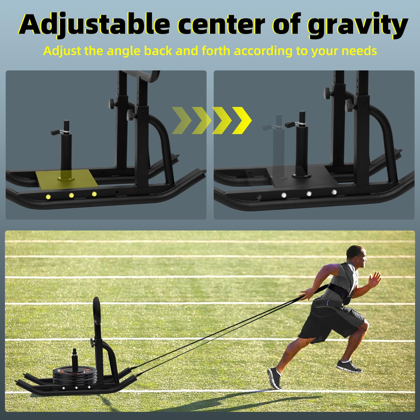 **Adjustable Height Weight Training Sled for Strength & Muscle Building – Heavy Duty Fitness Sled for 1