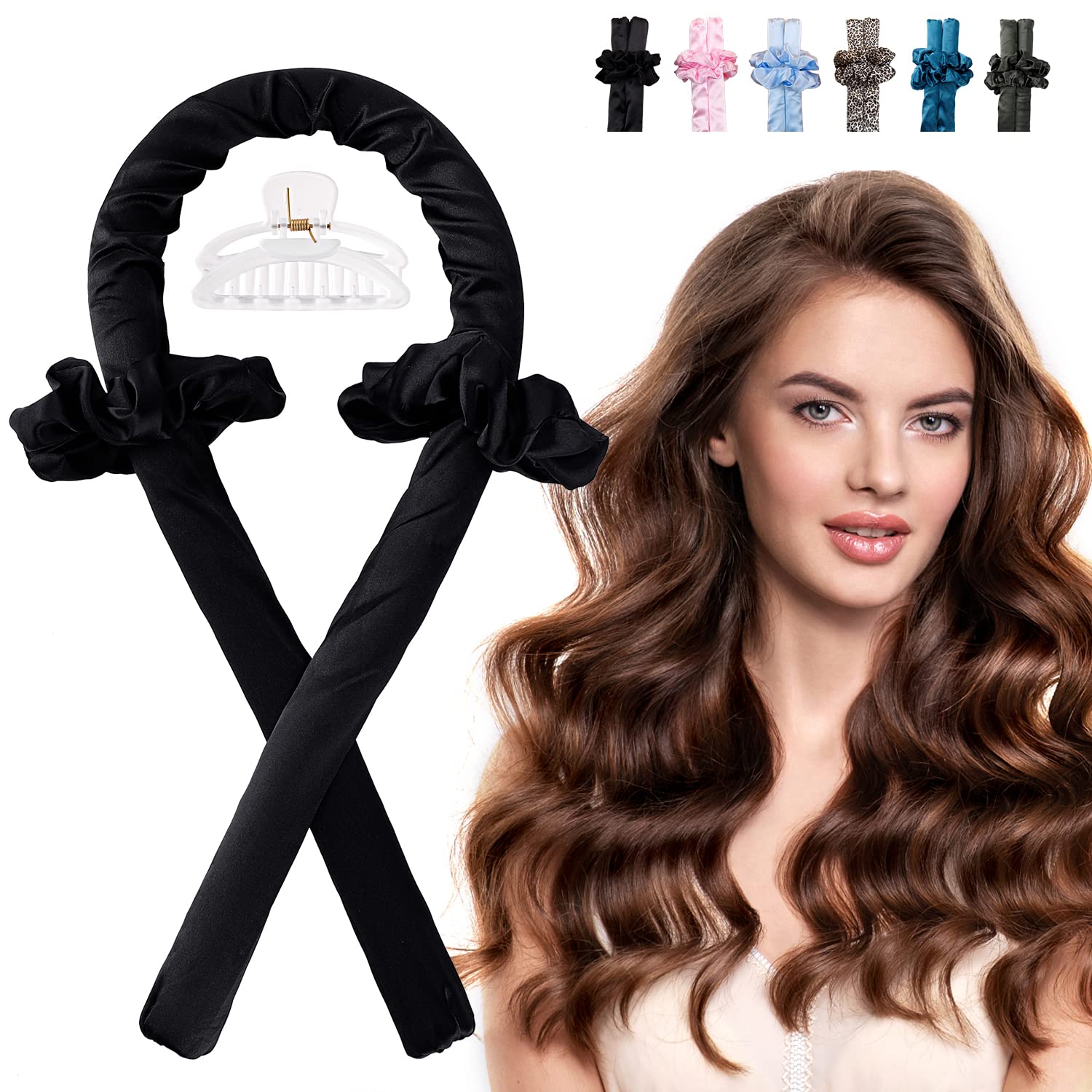 Yeelen Heatless Curling Rod Headband for Long Hair - No Heat Hair Curler Set with Satin Ribbon Wrap, Scrunchie & Clips - Overnight Sleeping Hair Rollers for Natural Waves - Perfect for Home, Travel & Special Occasions