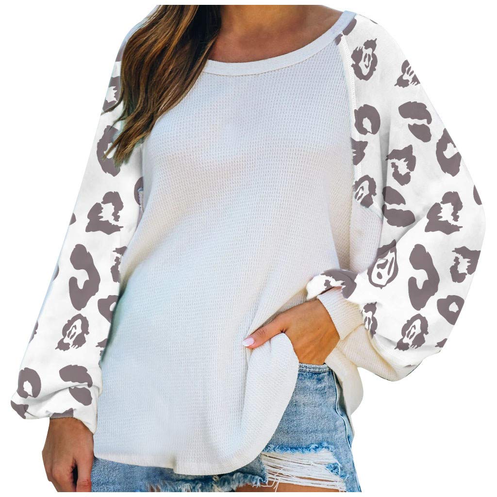 Women's Tie-Dyed Long Sleeve Blouse T-Shirt - Loose Fit O-Neck Pullover Top with Lantern Sleeves & Stitching Details | Casual Wear, Office Outfits & Street Style Fashion