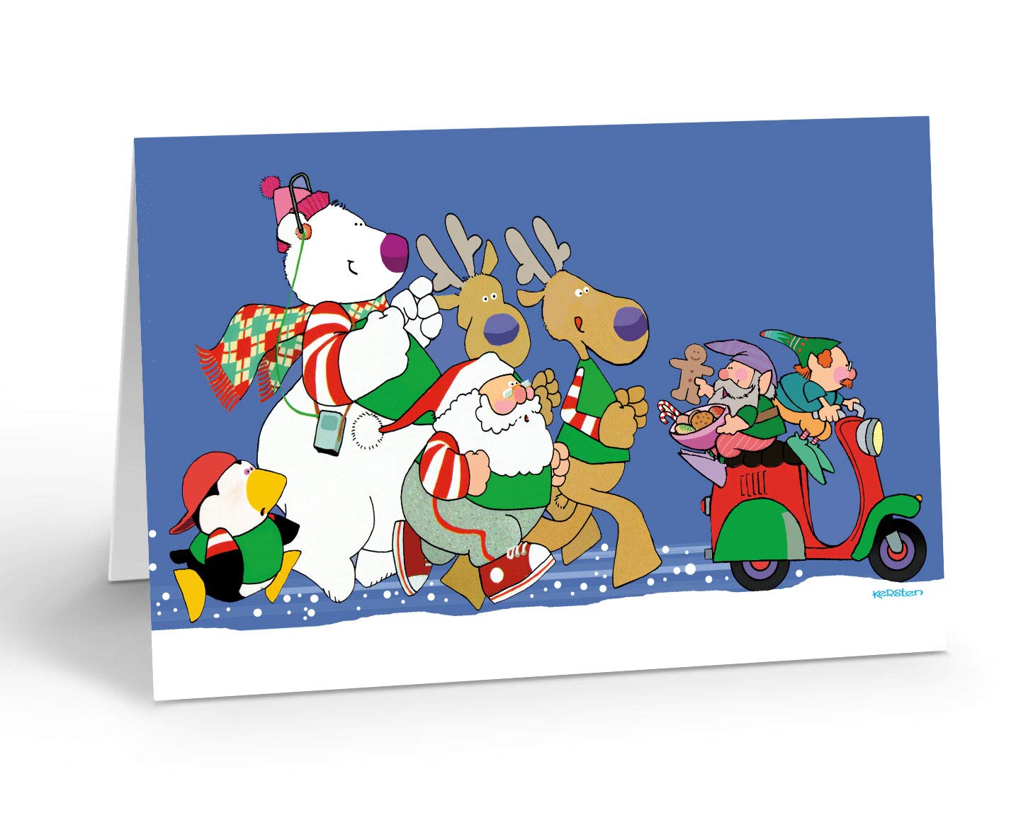 18 Funny Jogging Christmas Cards with Envelopes - Workout Themed Holiday Greeting Cards for Runners & Fitness Enthusiasts - Perfect for Gym Friends, Personal Trainers & Christmas Gifts