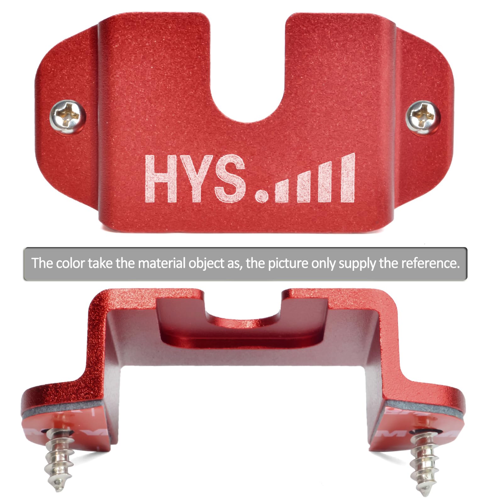 Universal HYS Single Side Car Mount for CB & VHF UHF Radios - Microphone Holder Kit with Screws (Red) - Perfect for Truckers, Off-Roading & Emergency Communication