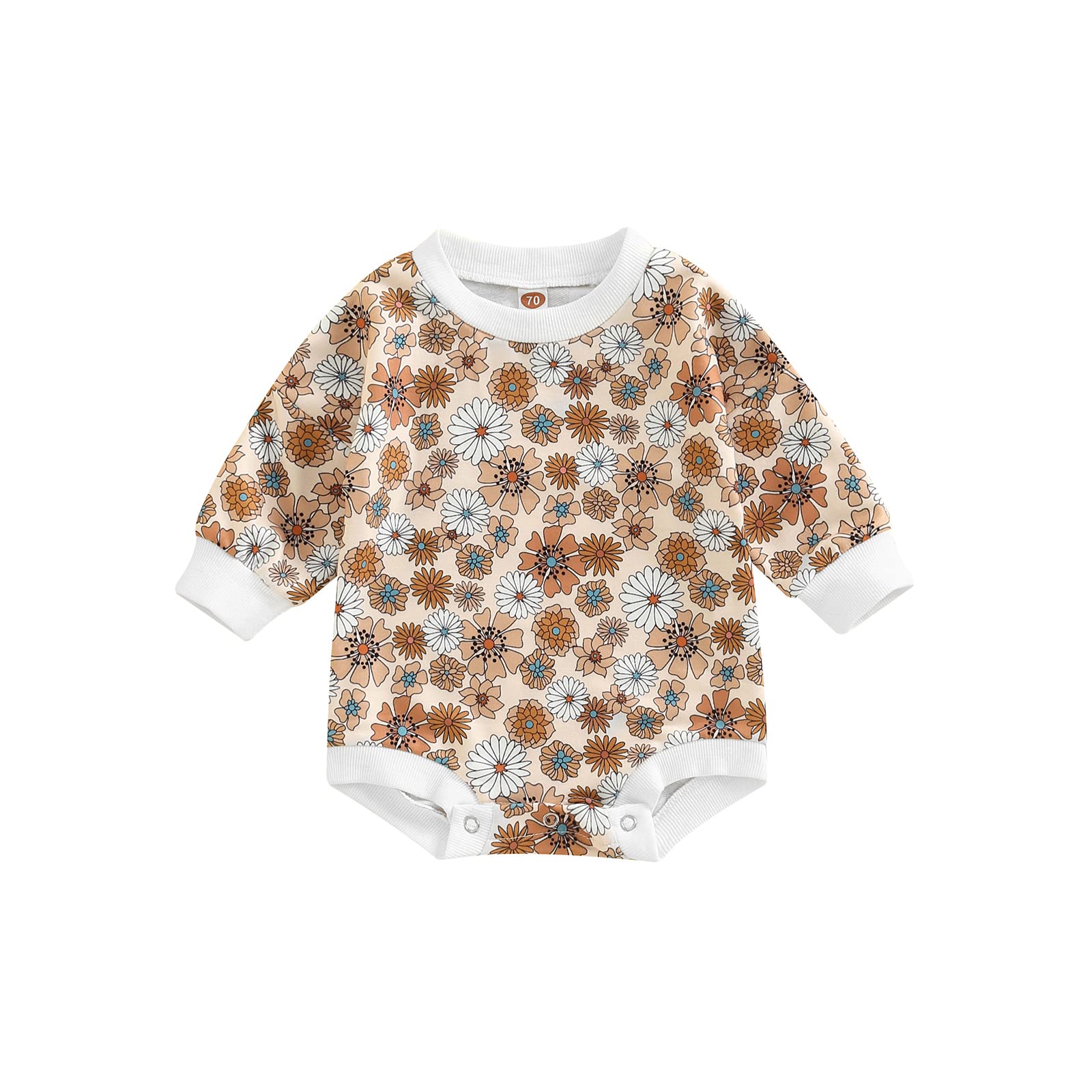 **Karuedoo Newborn Baby Boy & Girl Crewneck Sweatshirt Romper - Oversized Long Sleeve Onesie Outfit - Cute Fall & Winter Clothes for Newborns - Perfect for Family Photos, Holiday Outfits & Cozy Home Wear**