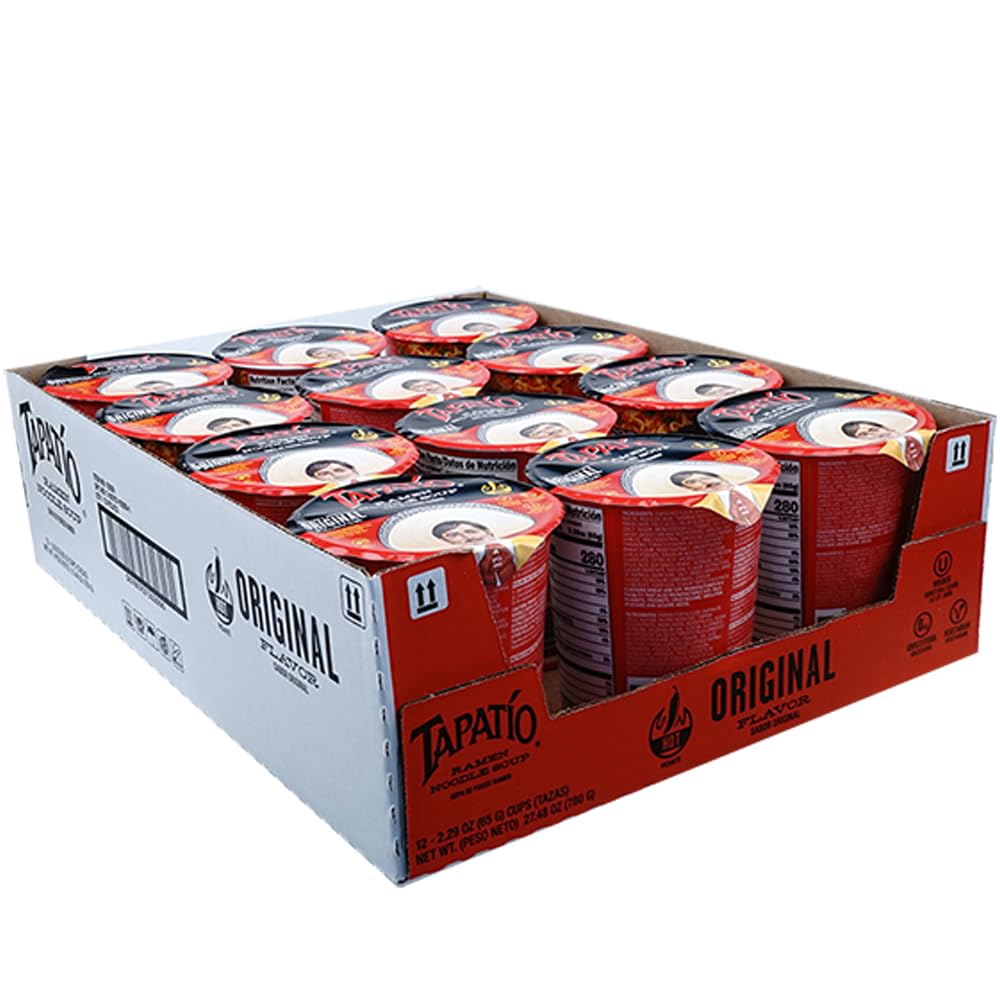Tapatio Spicy Ramen Noodle Soup Cup - Original Flavor - 2.29 Oz (Pack of 12) | Instant Mexican Style Ramen for Quick Meals, Office Lunch & College Dorm Snacks