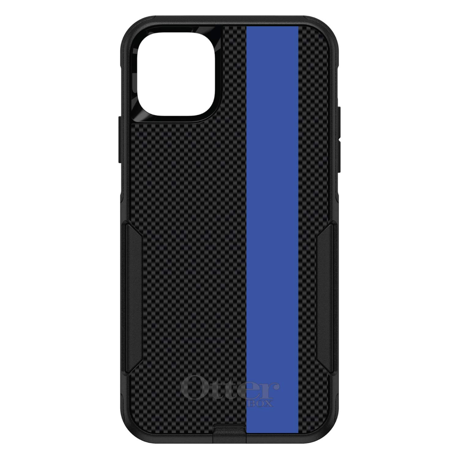 DistinctInk iPhone 11 Pro MAX Case (6.5 Inch) - Slim Protective Cover with Carbon Fiber Design | Thin Blue Line Grey Black | OtterBox Commuter Replacement | Perfect for Everyday Use & Outdoor Activities