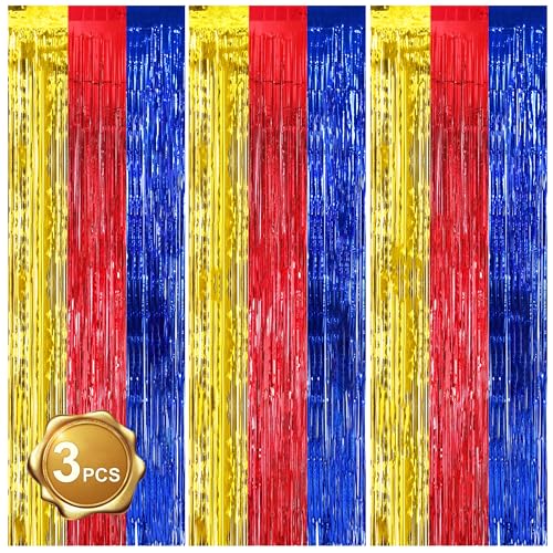 3 Pack-red blue gold
