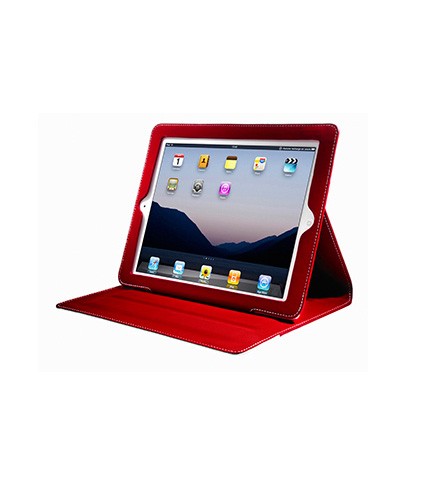 Apple iPad 2 Standing Book Case - Pantone Red Color Protective Cover for Work, Study & Travel