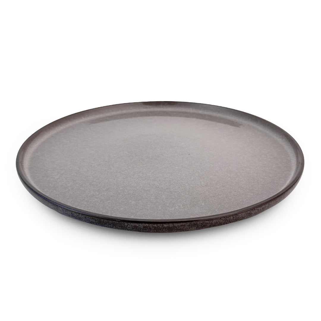 Glossy Light Gray Rimmed Dinner Plate - 10.3 Inch Porcelain Dish Set for Formal Dining, Restaurant & Home Decor | Elegant Tableware for Parties, Weddings & Everyday Use