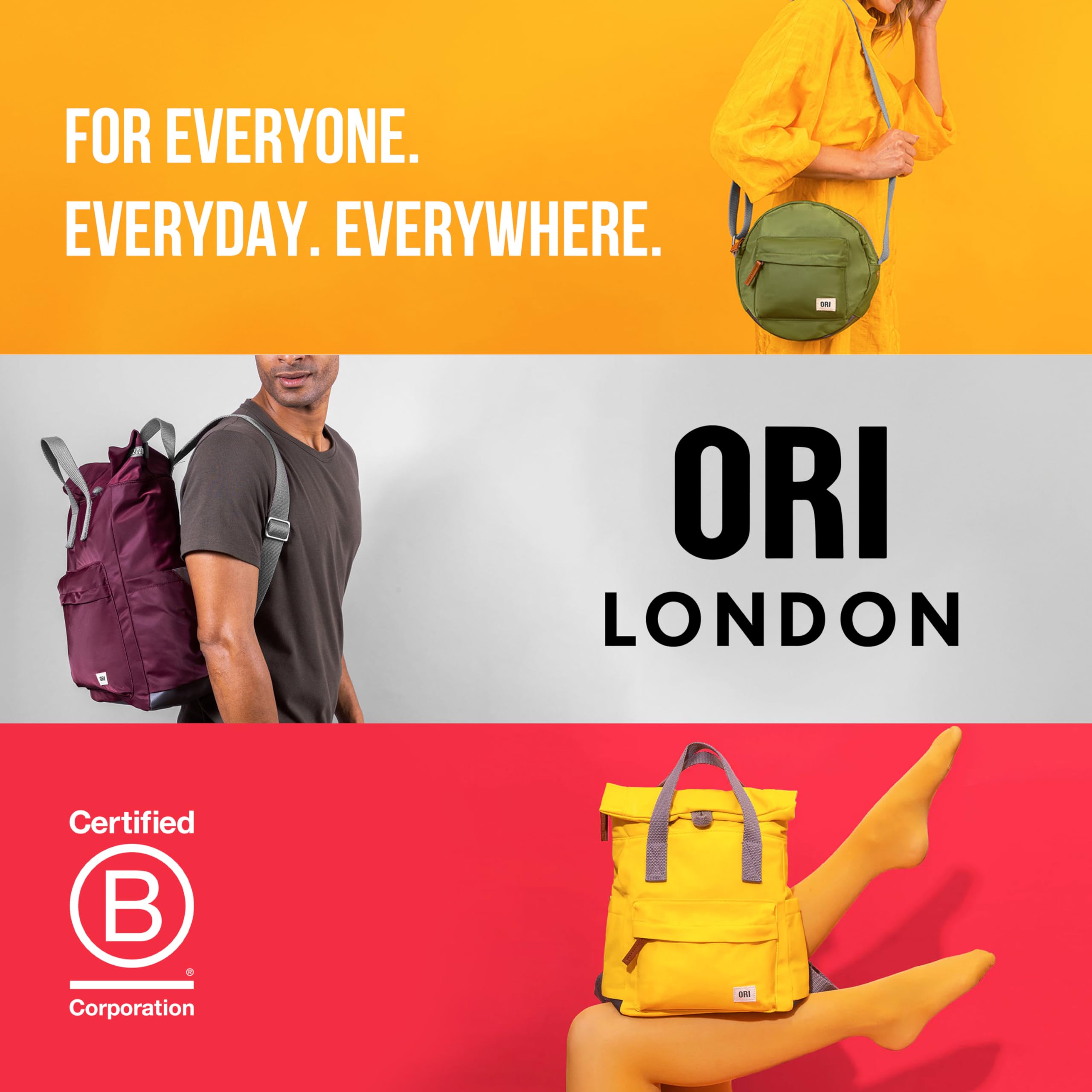 ORI LONDON Finchley Rolltop Backpack - Large Travel Backpack with Pockets for Men & Women - Perfect for Commuting & Outdoor Adventures