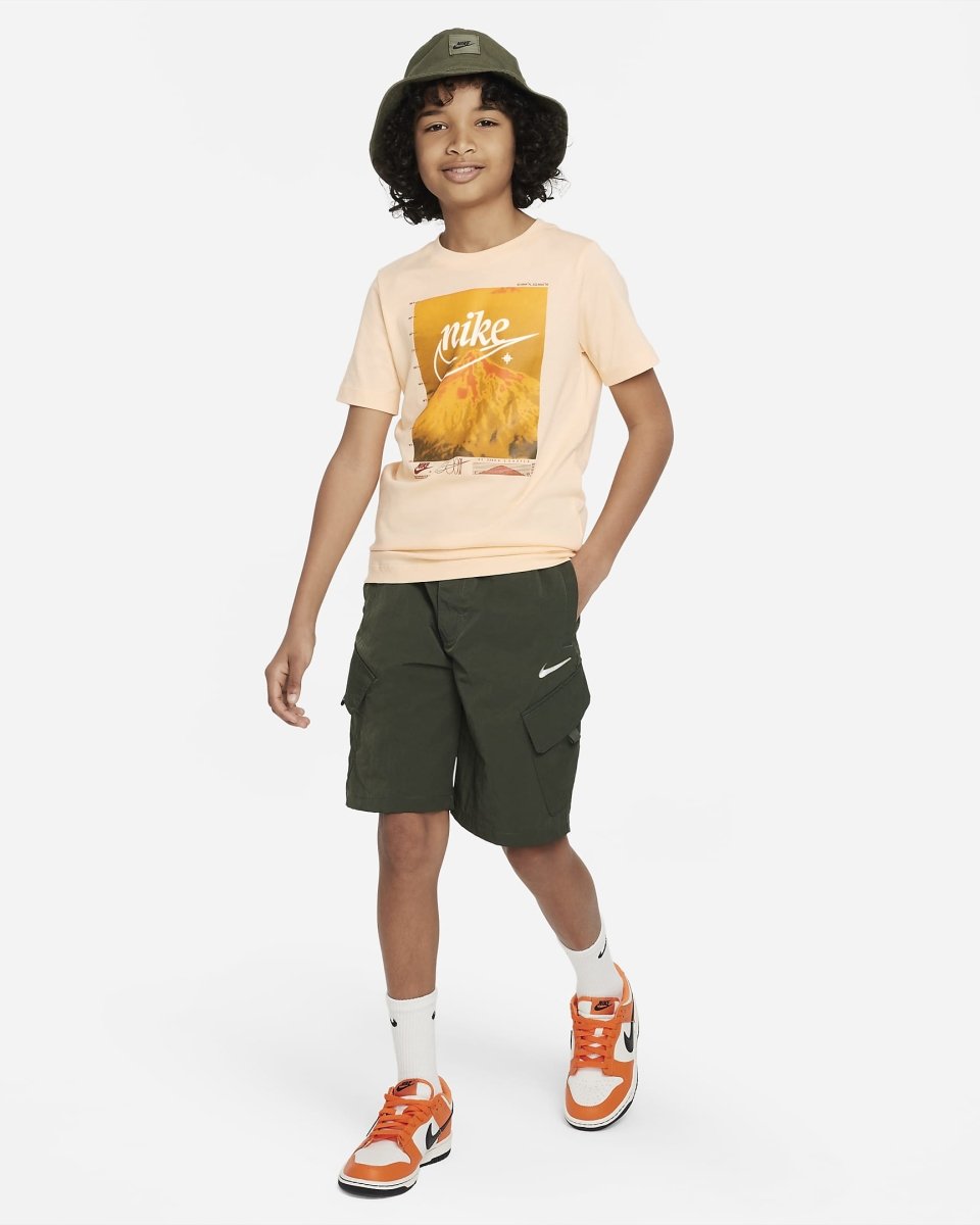 Nike Junior Sportswear Tee - Soft Peach Cotton T-Shirt for Kids | Comfortable & Stylish Activewear for School, Sports & Play