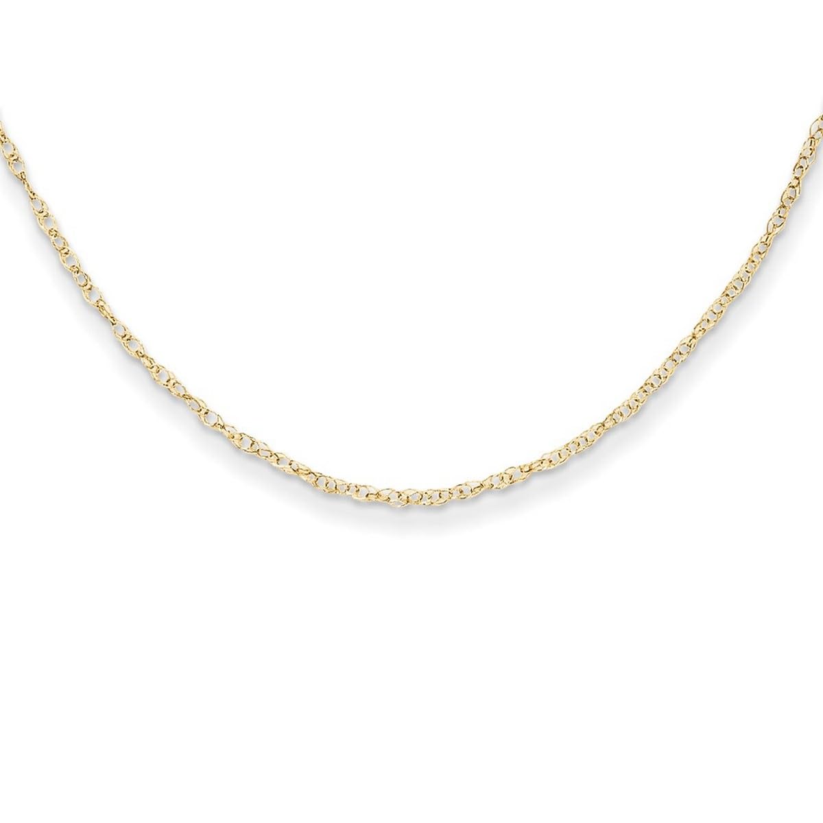 14K Yellow Gold Polished Spring Ring Rope Chain Necklace - 13 Inch Teen Jewelry for Women & Men | Perfect for Gifts, Parties, and Everyday Wear