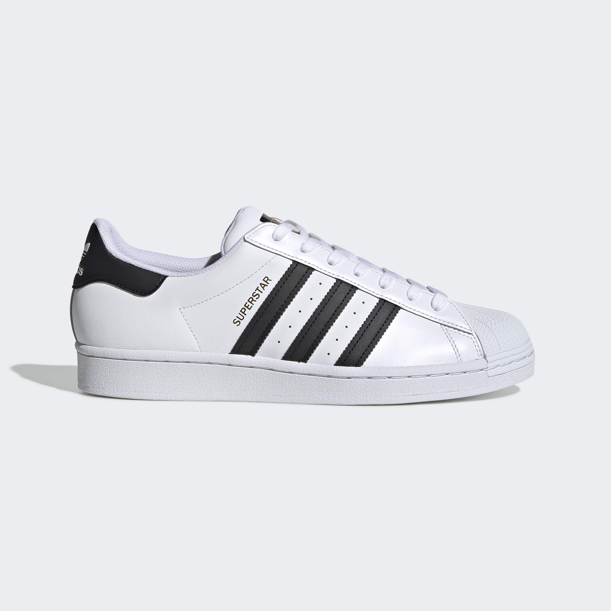 adidas Superstar Men's Sneakers - Classic White Leather Low Top Shoes for Casual Wear, Street Style & Everyday Comfort