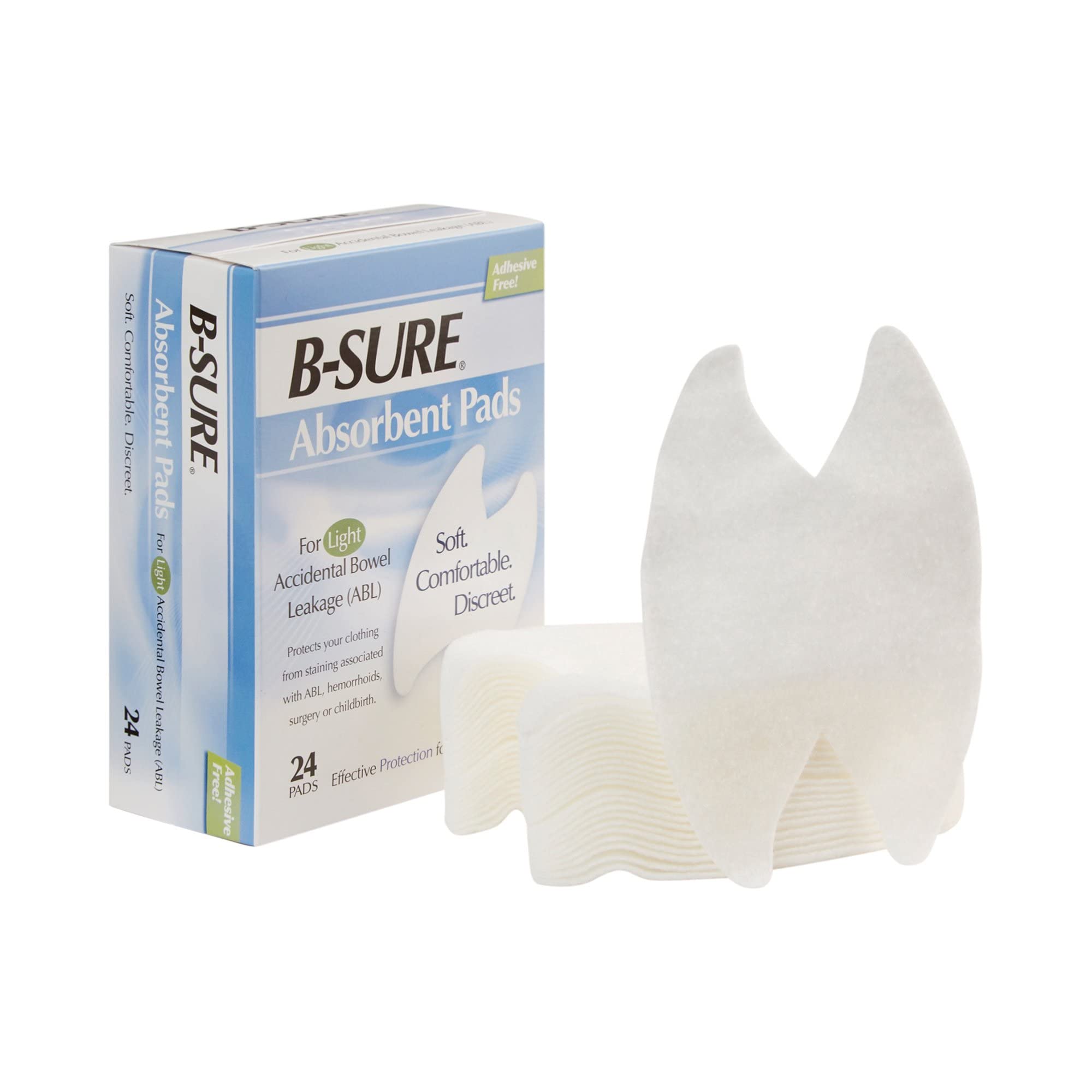 B-Sure Anal Leakage Pads - 288 Count (12 Boxes of 24 Pads) | Disposable Incontinence Pads for Adults | Comfortable & Absorbent Protection for Daily Use, Travel & Post-Surgery Care