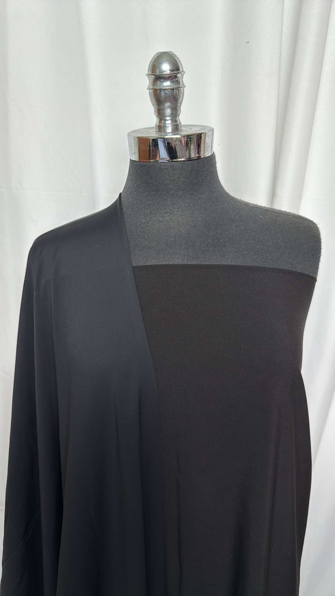 DOUBLE BLACK BUNDLE: 2 Yards Black Non-Slip & 2 Yards Black Stretch Microfiber Woven Fabric - A27167 - Perfect for DIY Upholstery, Costumes, and Craft Projects