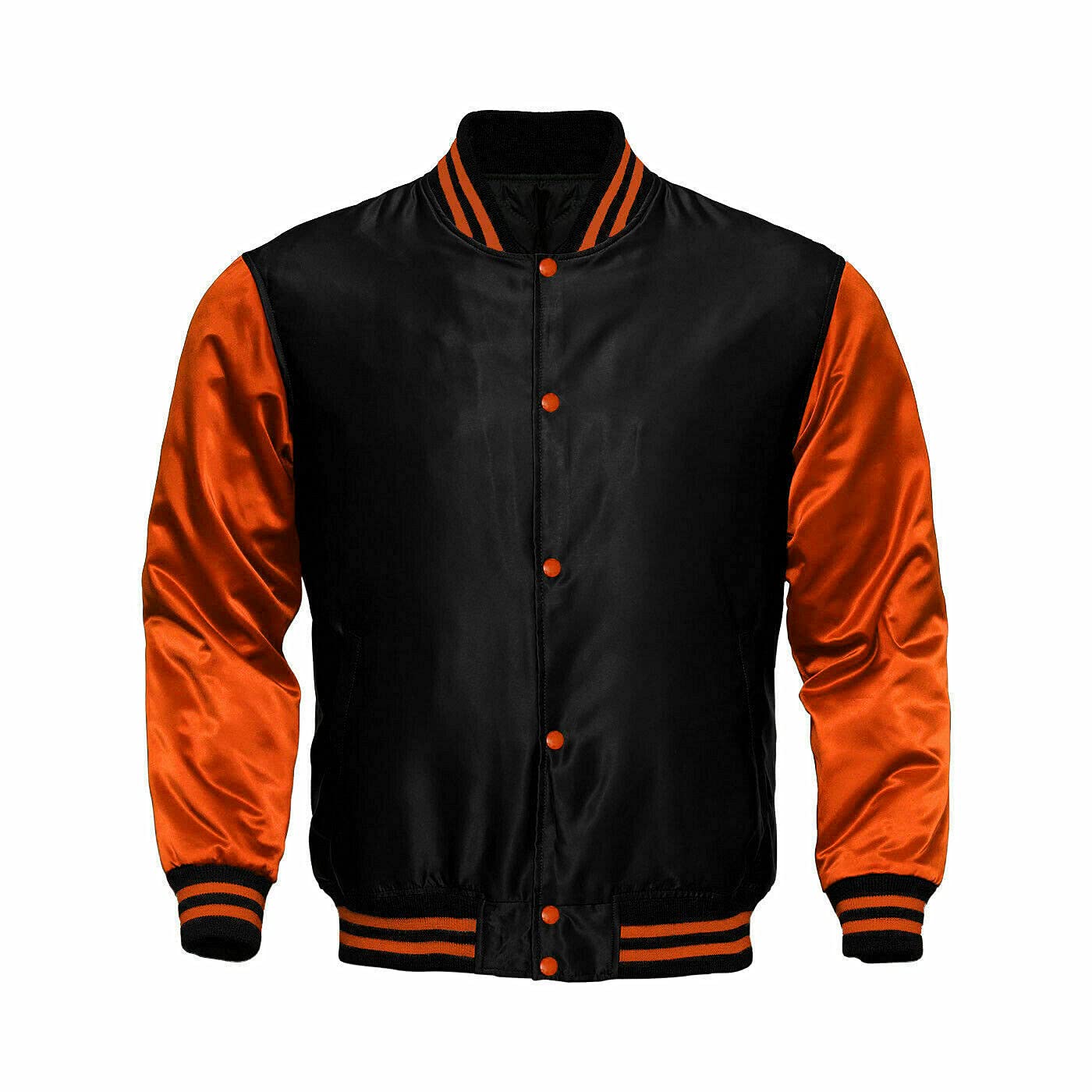 Men's Retro Satin Polyester Varsity Jacket - Casual Zip-Up Outerwear for Street Style & Everyday Wear