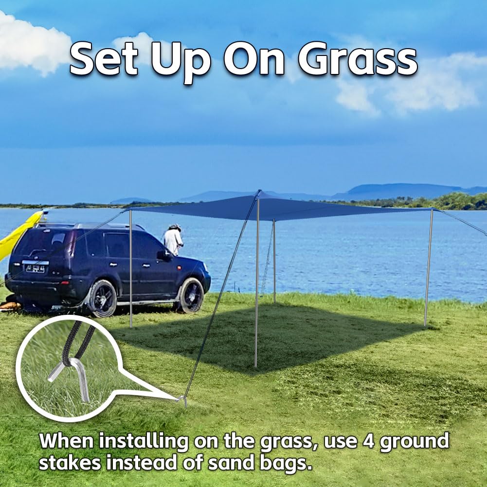 Portable Pop Up Beach Shade Tent - UPF50+ Sun Protection, Windproof & Water Resistant Canopy with Sand Anchors | Easy Setup Family Beach Shelter for Sunbathing, Picnics & Outdoor Adventures