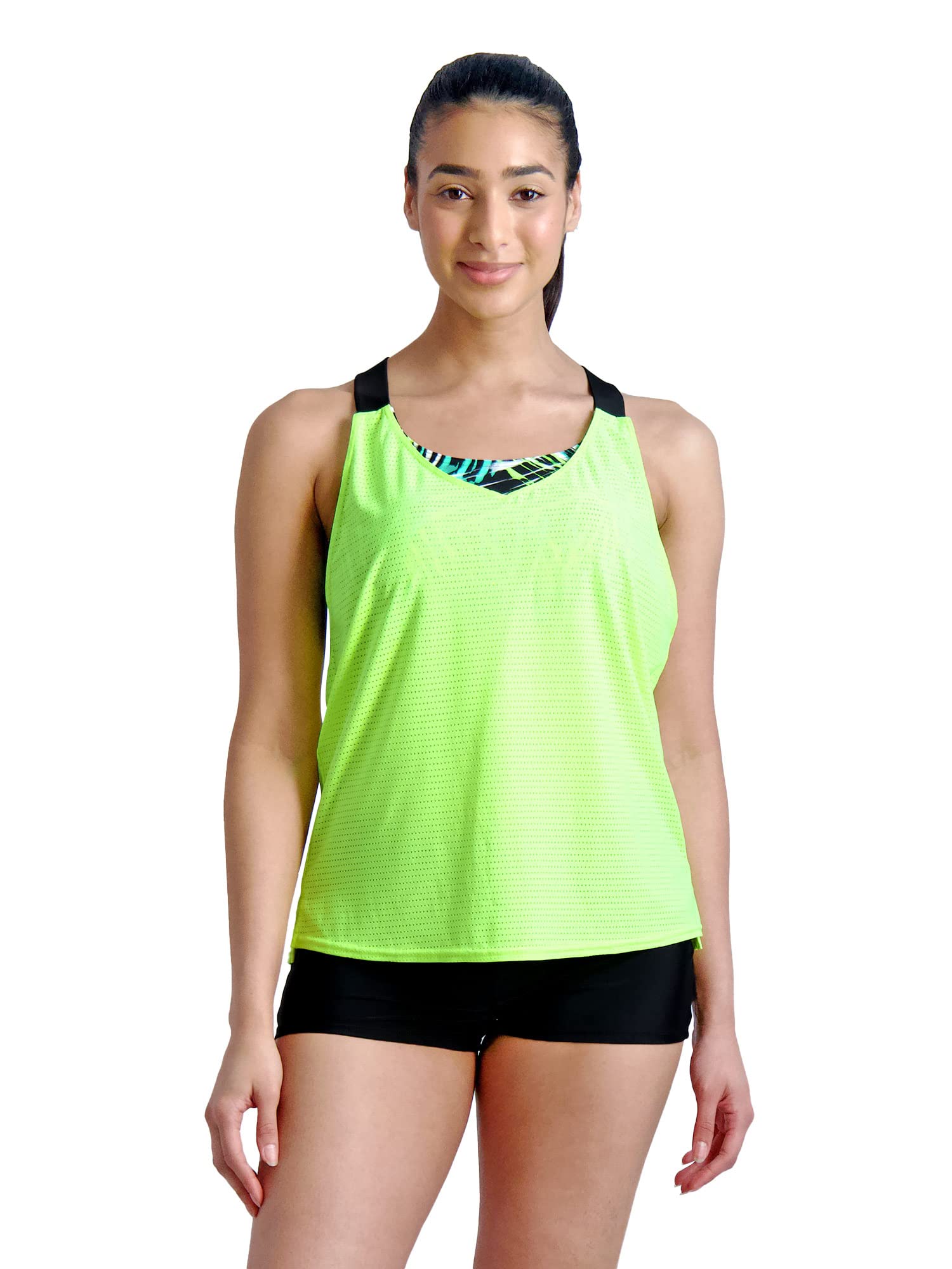 ZeroXposur Women's Tankini Top & Boyleg Shorts Swimwear Set - UPF 50+ Quick Dry Bathing Suit for Swimming, Beach & Pool Activities