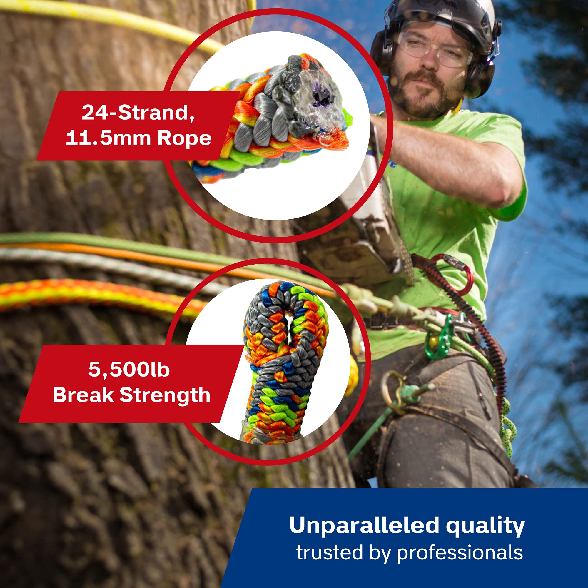 Teufelberger Tachyon 24-Strand Polyester Climbing Rope for Arborist & Tree Care | Professional Climbing Gear for Tree Trimming, Rigging & Rescue Operations | Durable & Lightweight Work Rope for Outdoor Adventures