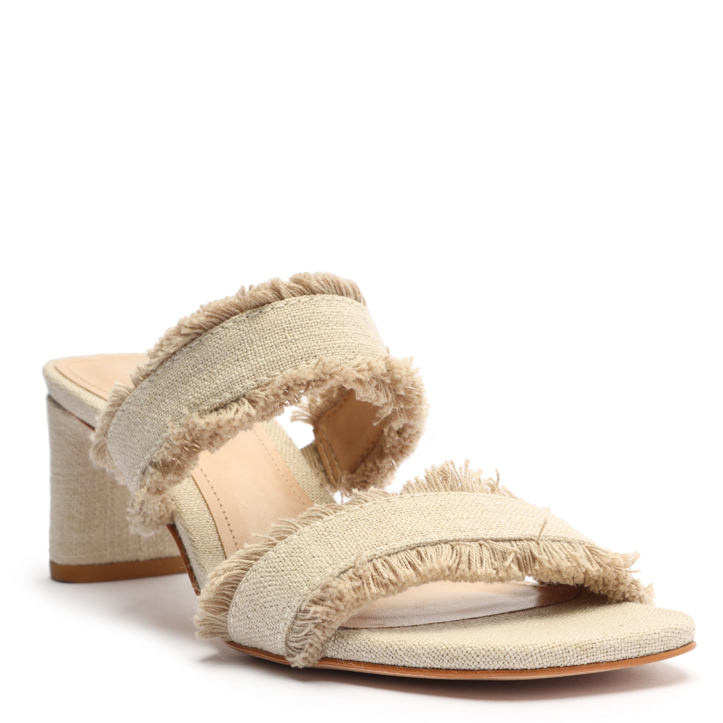 Amely Mid Block Linen Sandals for Women - Comfortable Summer Casual Shoes with Arch Support | Perfect for Beach, Vacation & Everyday Wear
