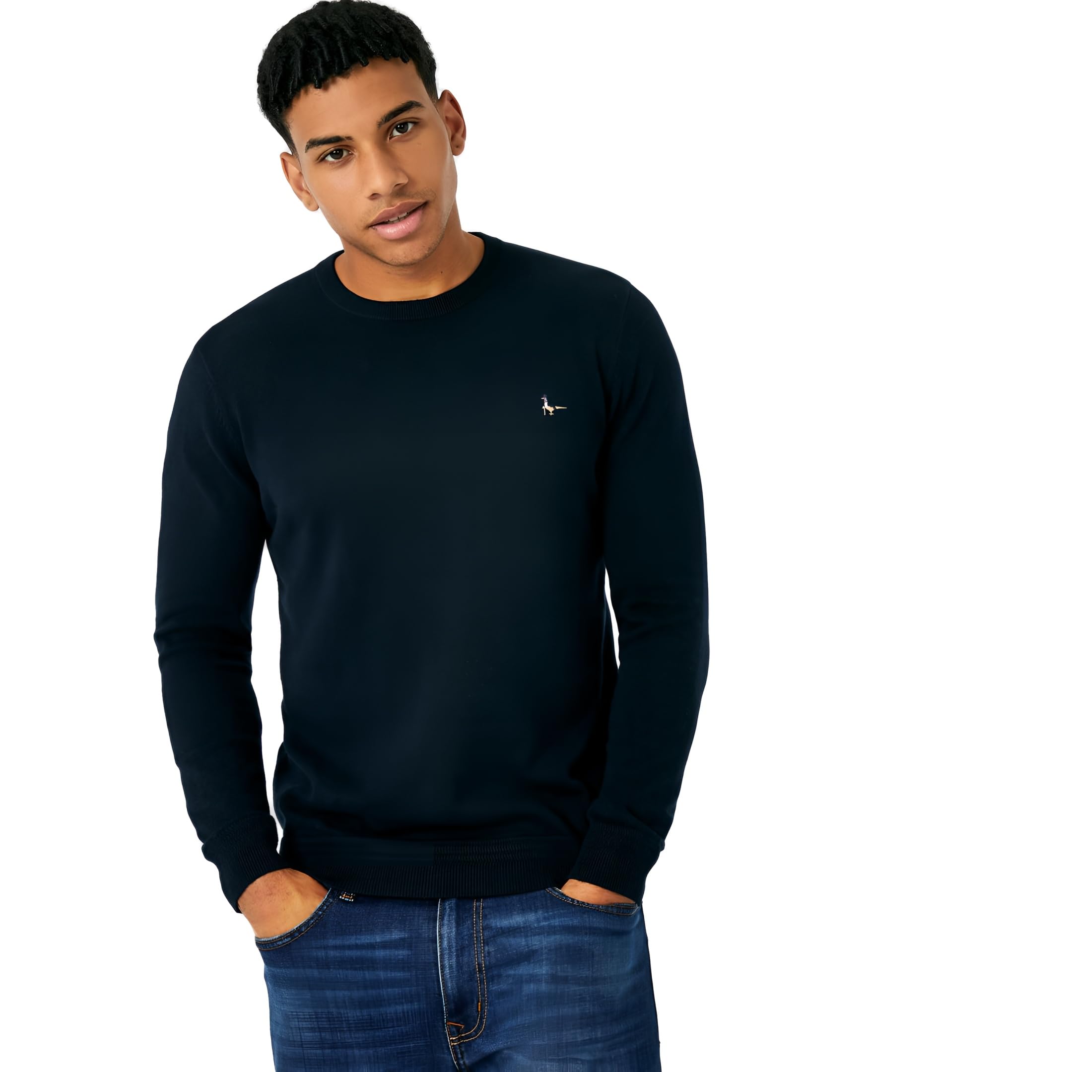 Jack Wills Seabourne Men's Logo Crewneck Sweater - Casual Pullover for Everyday Wear, Office & Weekend Outfits