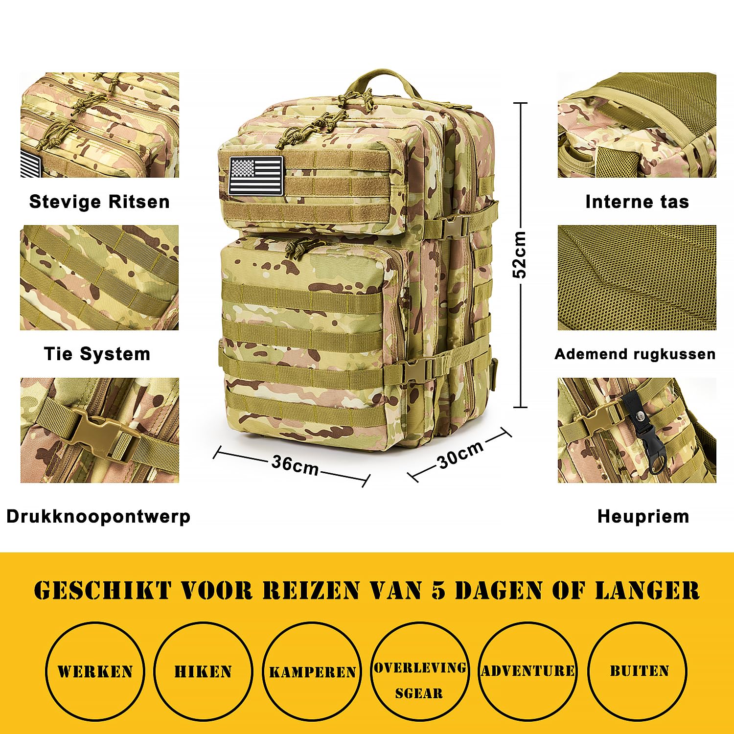 99PCS Professional Survival First Aid Kit - Large Hiking Backpack with Emergency Equipment for Outdoor Adventures, Camping & Hiking Gear - Perfect Gift for Men & Fathers
