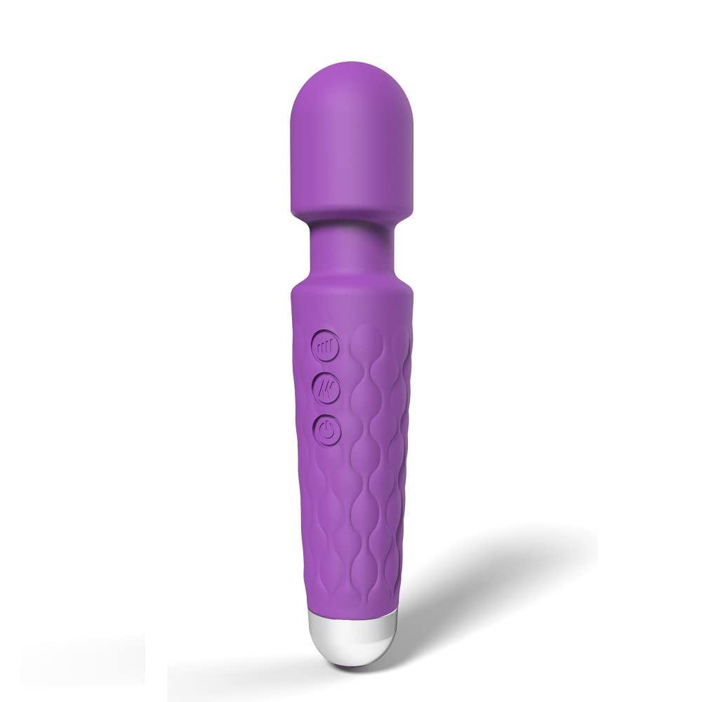 20 Function Powerful Electric Wand Vibrator - Handheld Massager for Muscle Relaxation & Intimate Pleasure - Purple Magic Wand for Home & Spa Use