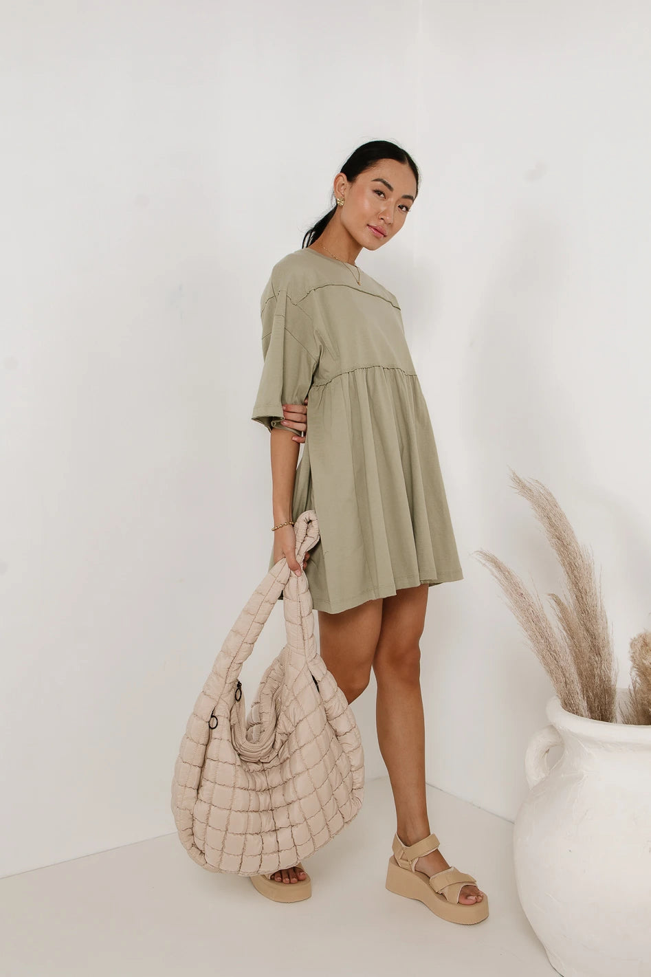 Lennox Olive Green Mini Dress for Women - Elegant & Comfortable Summer Outfit for Casual Wear, Date Night & Parties