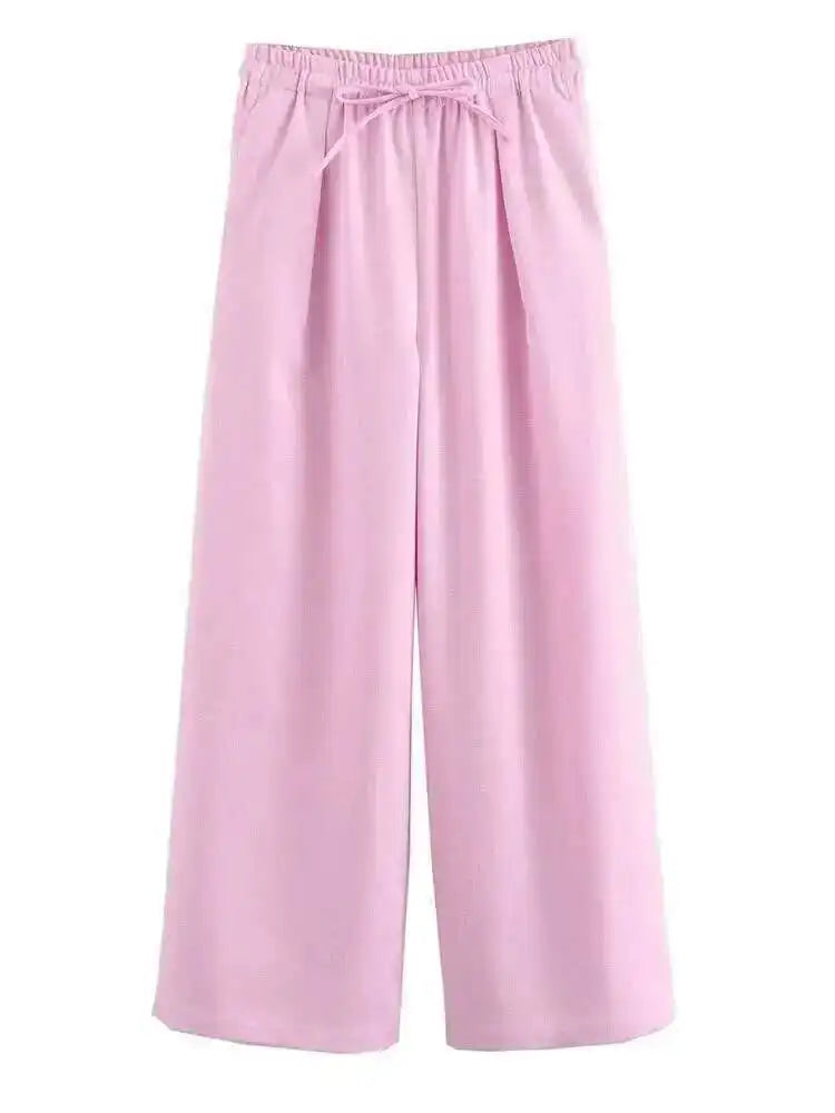Women's Big Size Green Vest & Wide Leg Pants Two-Piece Suit - Lapel Sleeveless Fashion Set for Spring Summer 2025 (Style 1DH6482) | Office Wear, Casual Outfits & Special Occasion Dresses