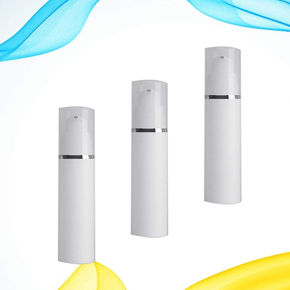 3pcs Cabilock Airless Pump Bottles - Clear Vacuum Cosmetic Containers for Lotion, Serum & Cream | Travel-Friendly Leakproof Makeup Dispenser | Perfect for Skincare, Travel & Daily Beauty Routine