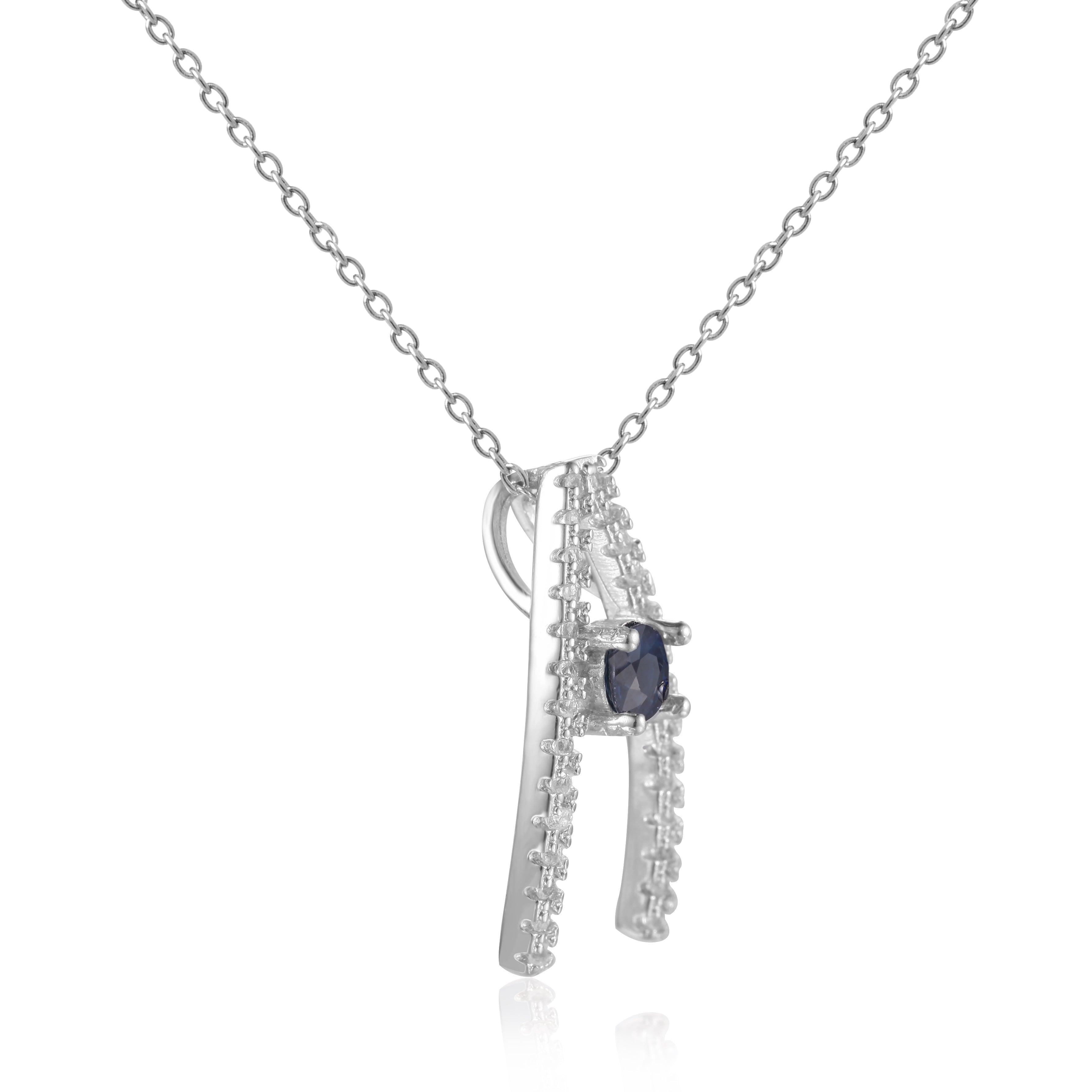 Blue Sapphire Letter A Round Pendant Necklace for Women - Elegant Initial Jewelry Gift for Birthday, Anniversary & Special Occasions