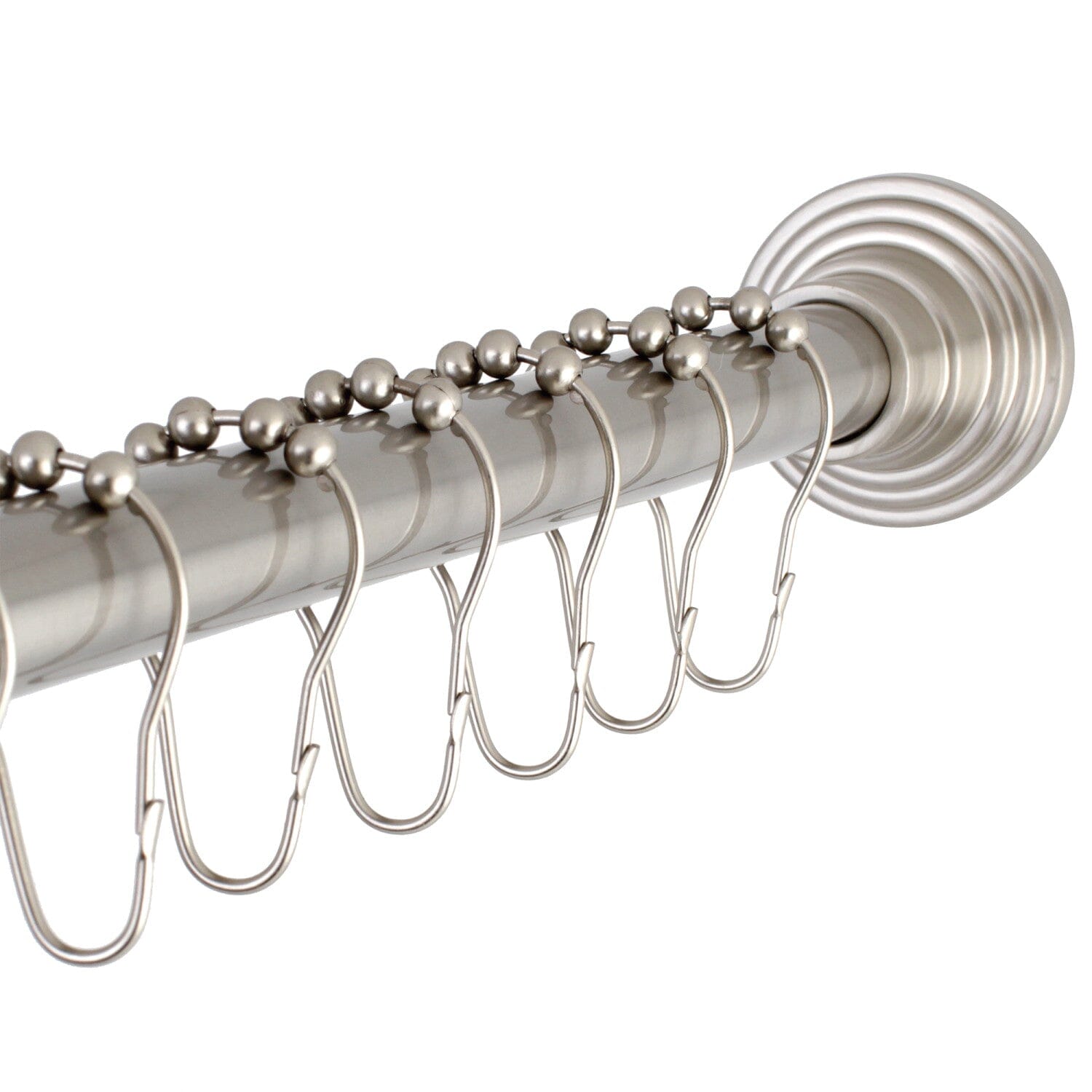 Edenscape 60-72 Inch Adjustable Shower Curtain Rod with Rings - Perfect for Bathroom, Spa & Hotel Use